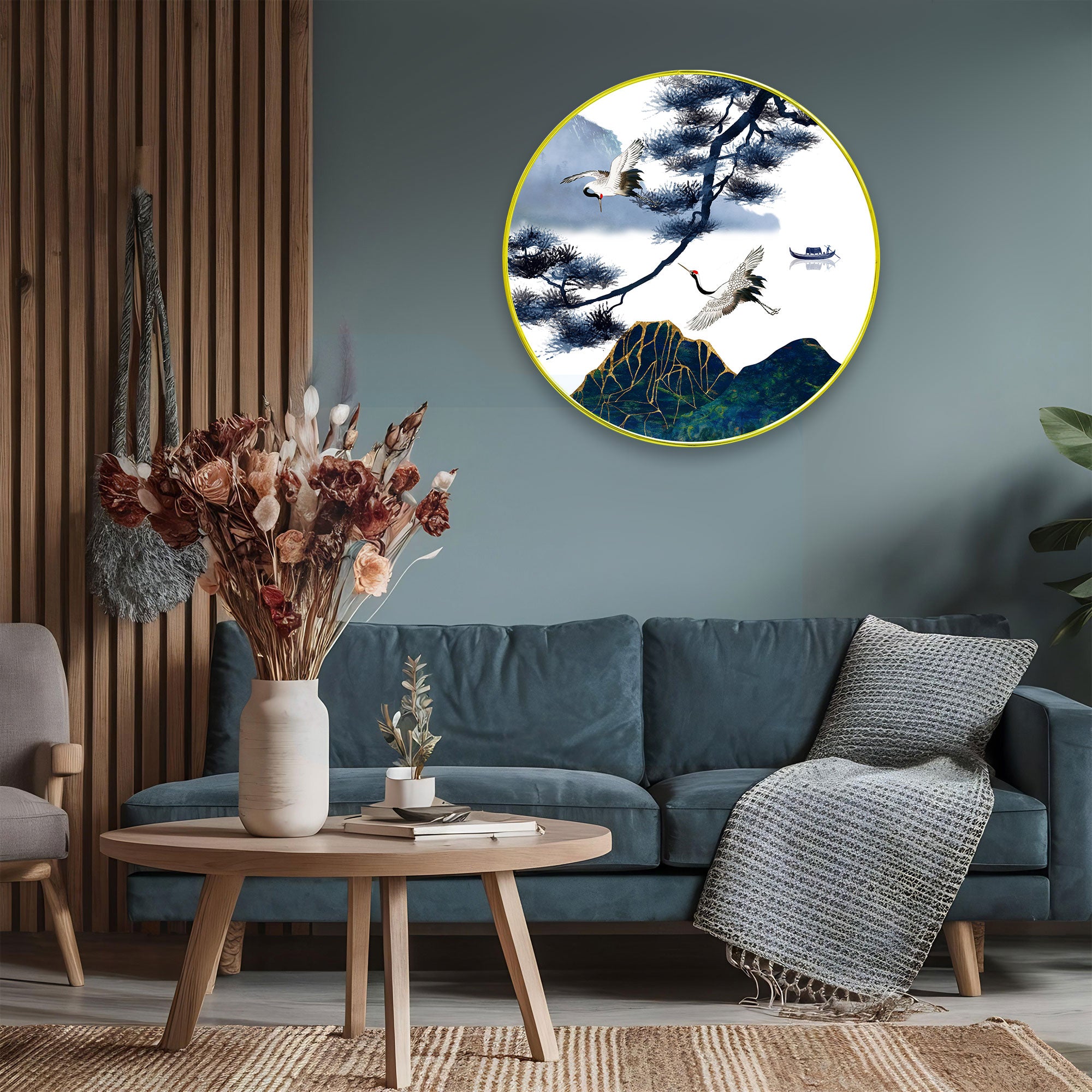 Birds Sparkle Wooden Wall Plate for Home Decoration Art-05
