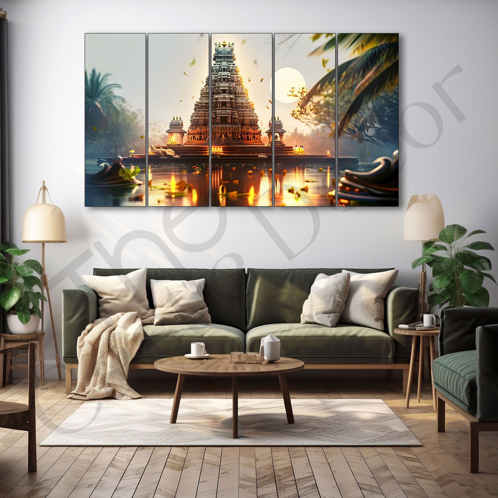 Temple Painting with frame Big Size Wall Art for living room,Bedroom,Drawing room,Hotels