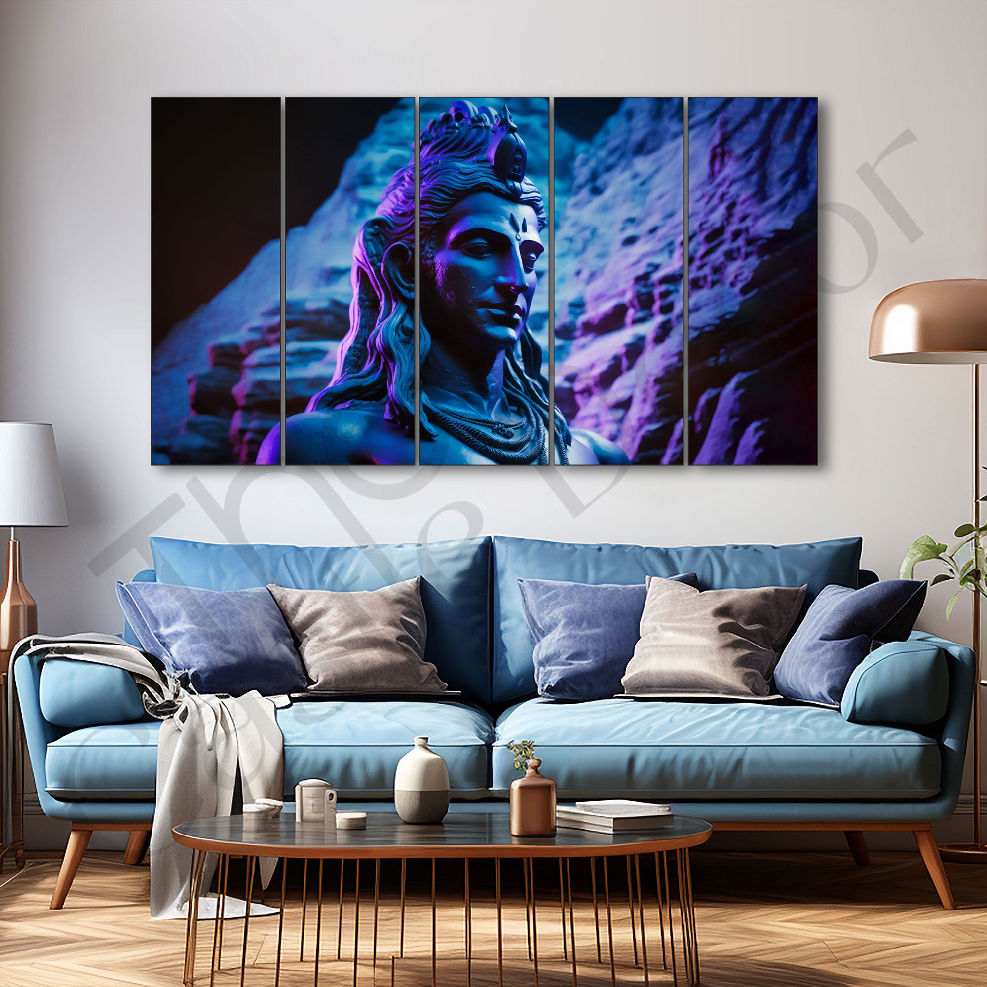 Lord Shiva Painting with frame Big Size Wall Art for living room,Bedroom,Drawing room,Hotels