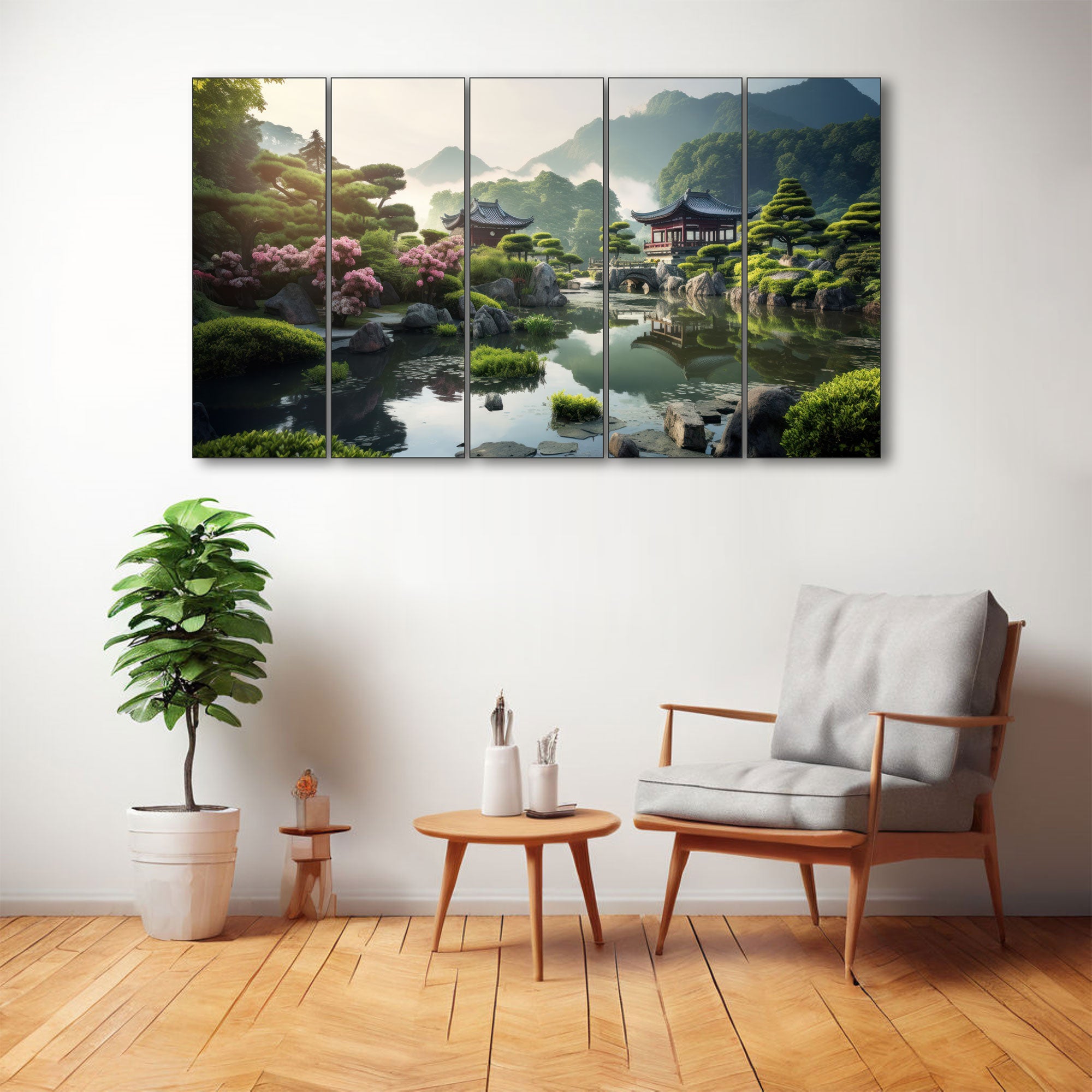 Japanese Painting with frame Big Size Wall Art for living room,Bedroom,Drawing room,Hotels 27x48"