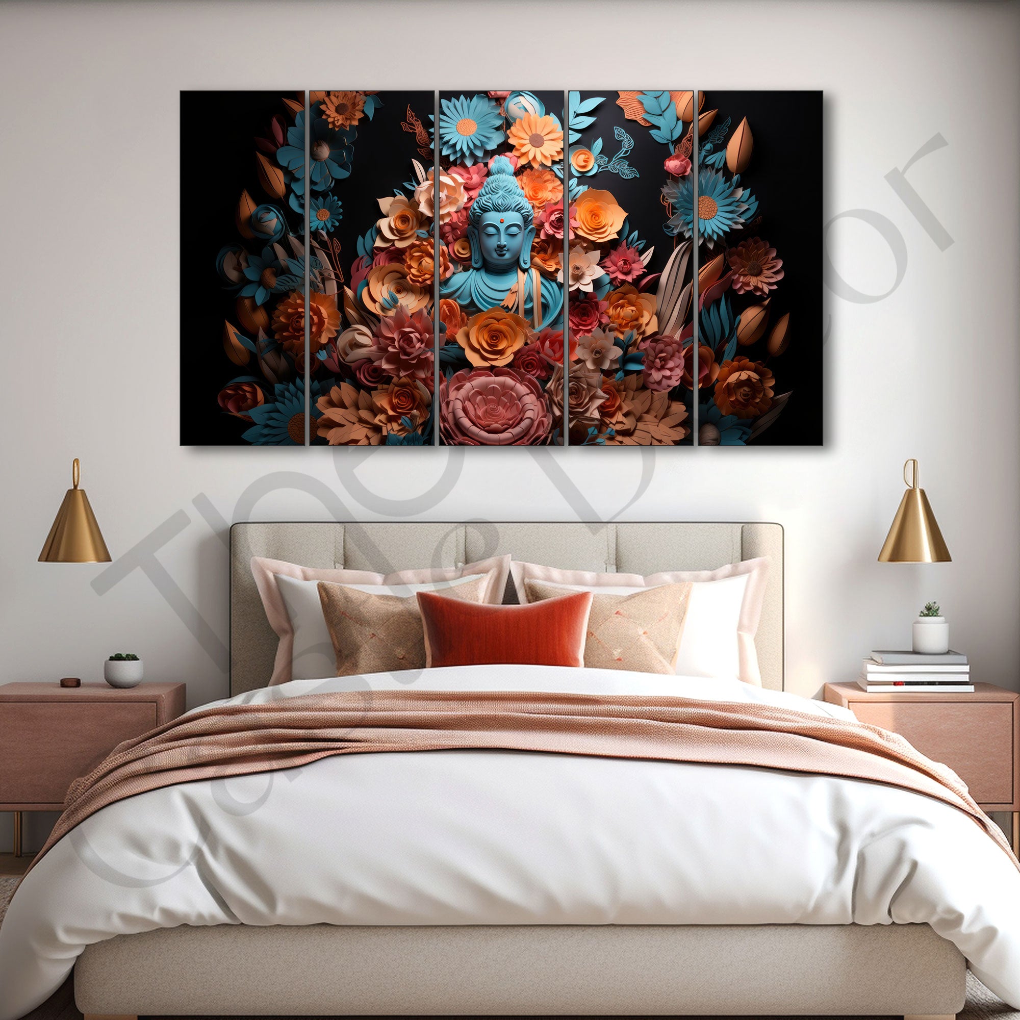 Lord Budha Painting with frame Big Size Wall Art for living room,Bedroom,Drawing room,Hotels