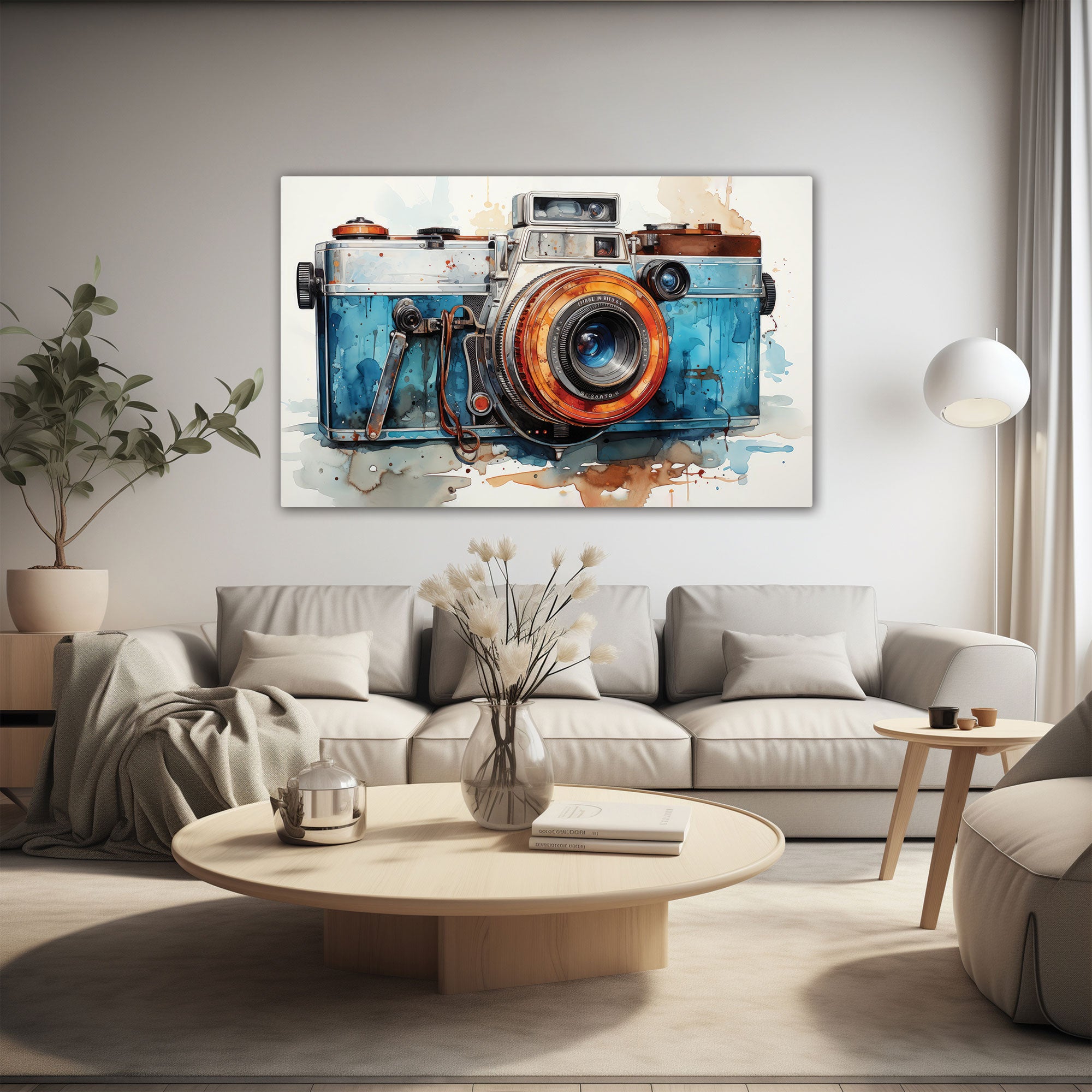 CameraAbstract Canvas painting with frame Big Size Wall Art for living room,Bedroom,Drawing room,Hotels
