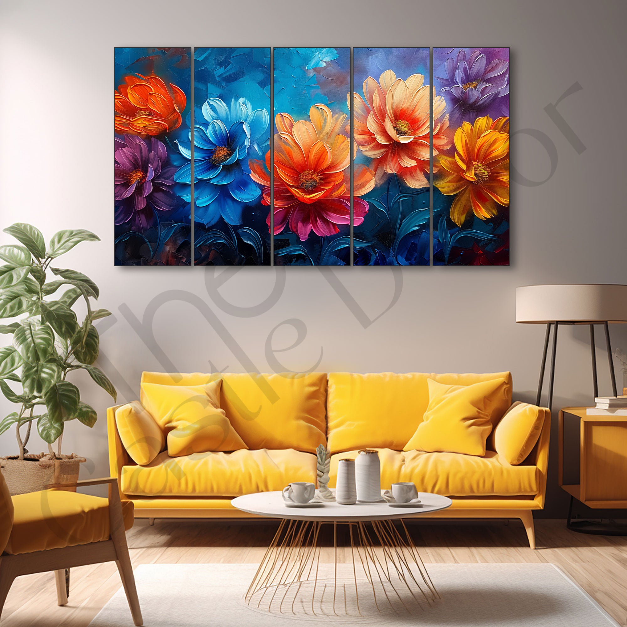 Flower Painting with frame Big Size Wall Art for living room,Bedroom,Drawing room,Hotels