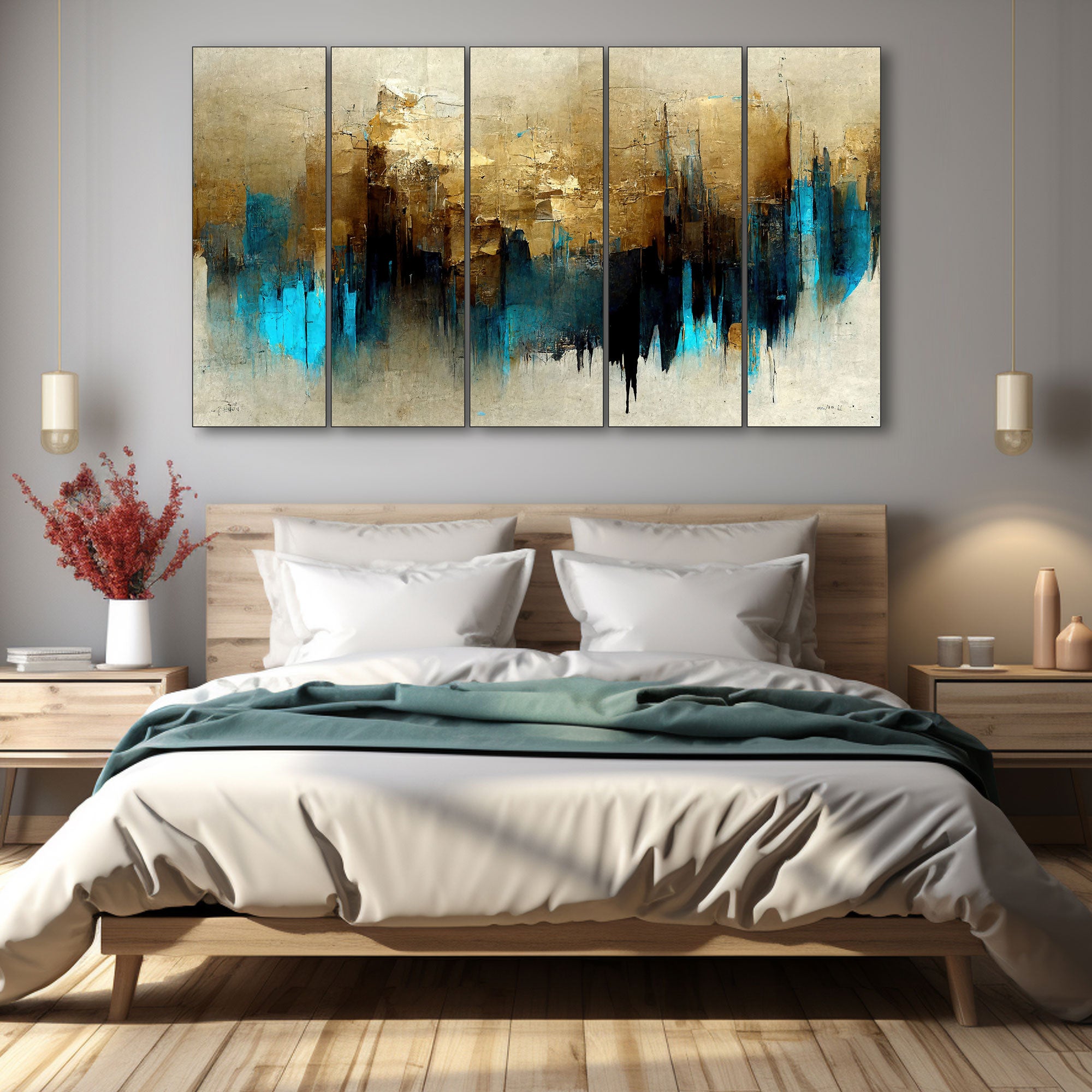 Abstract Painting with frame Big Size Wall Art for living room,Bedroom,Drawing room,Hotels 27x48"