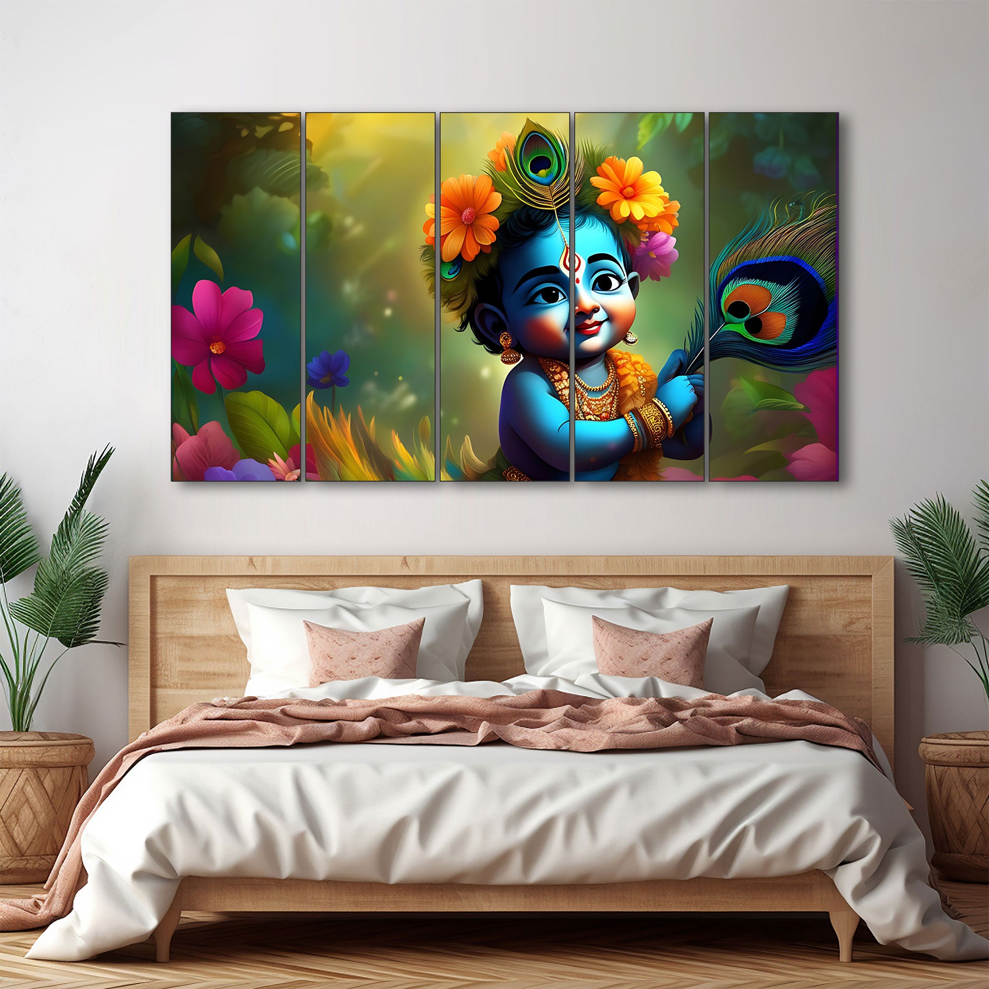 Bal Gopal Painting with frame Big Size Wall Art for living room,Bedroom,Drawing room,Hotels