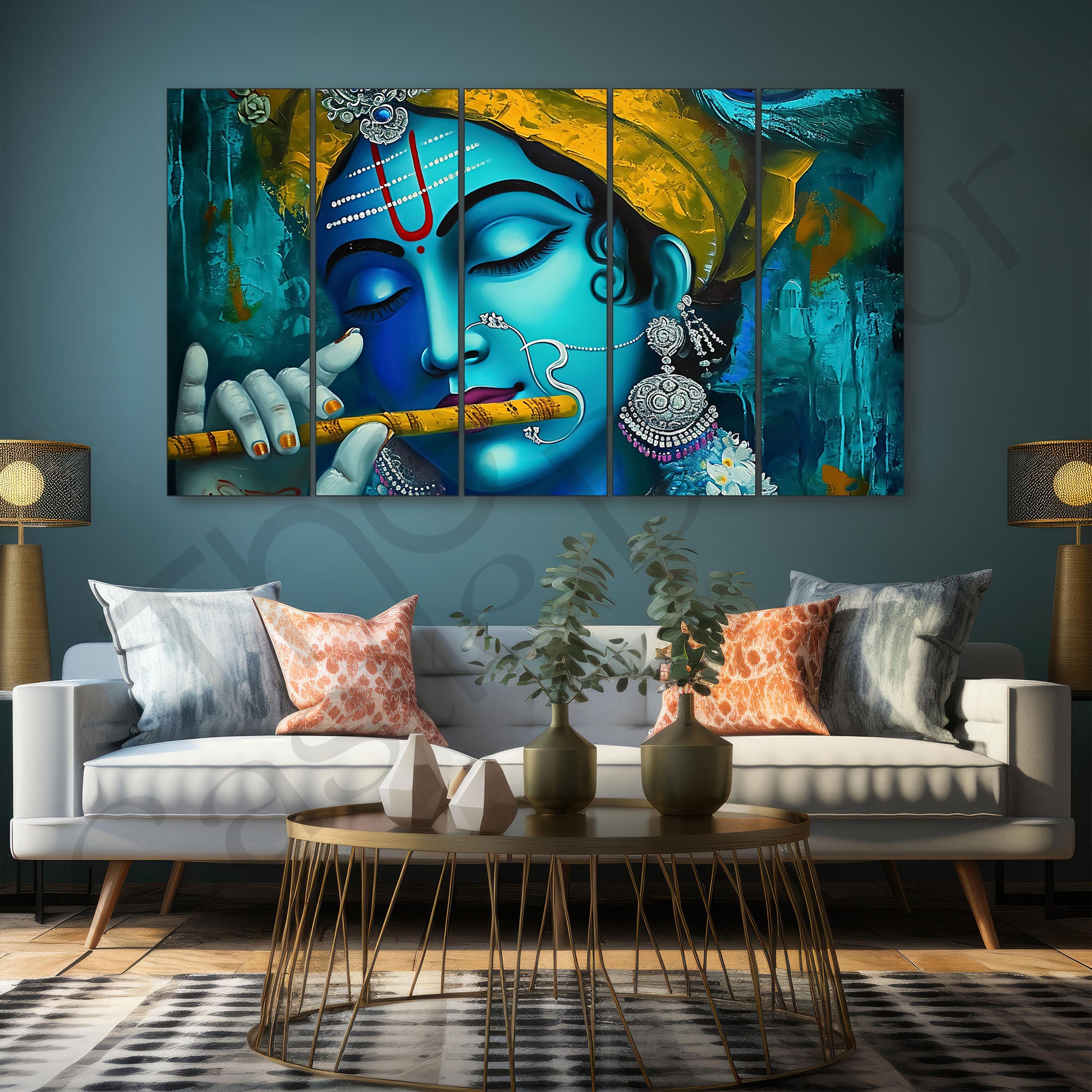 Radha Krishna Painting with frame Big Size Wall Art for living room,Bedroom,Drawing room,Hotels