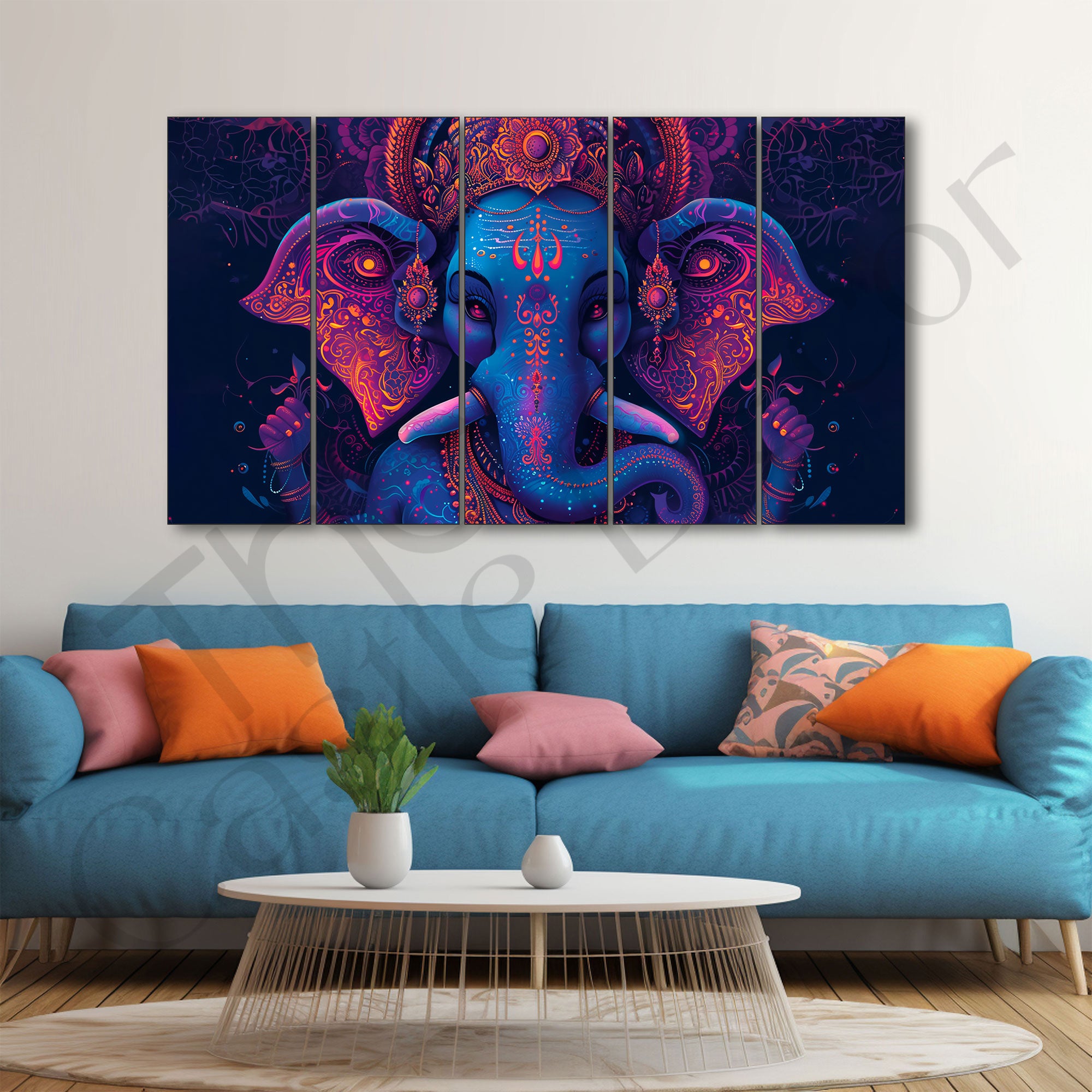 Lord Ganesha Painting with frame Big Size Wall Art for living room,Bedroom,Drawing room,Hotels