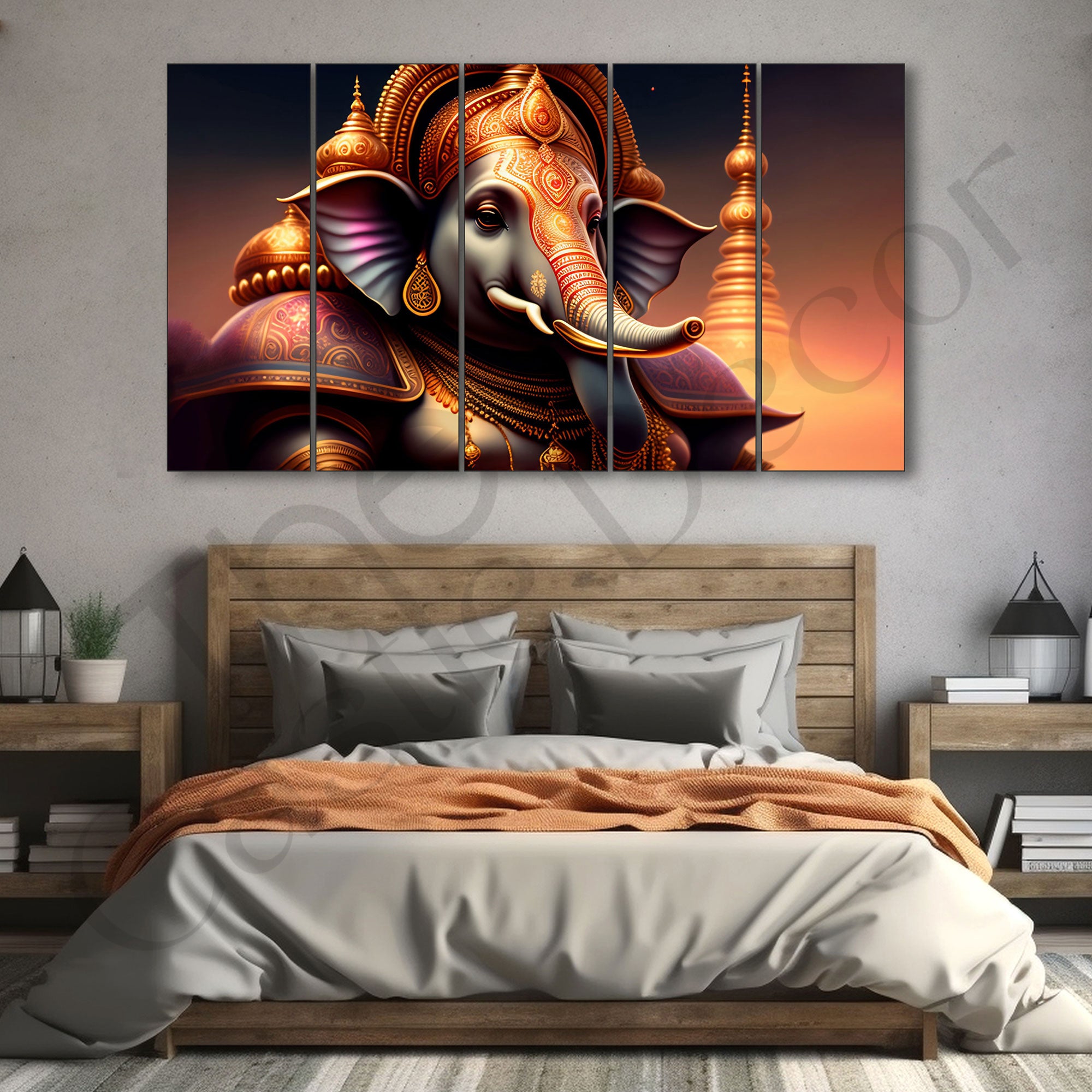Lord Ganesha Painting with frame Big Size Wall Art for living room,Bedroom,Drawing room,Hotels