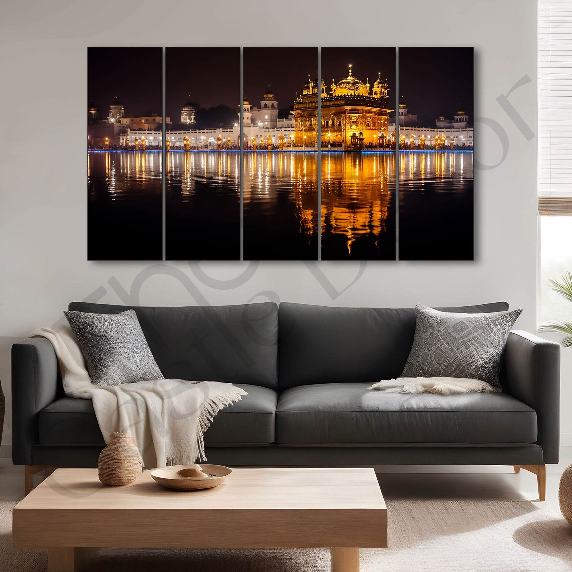 Golden Temple Painting with frame Big Size Wall Art for living room,Bedroom,Drawing room,Hotels