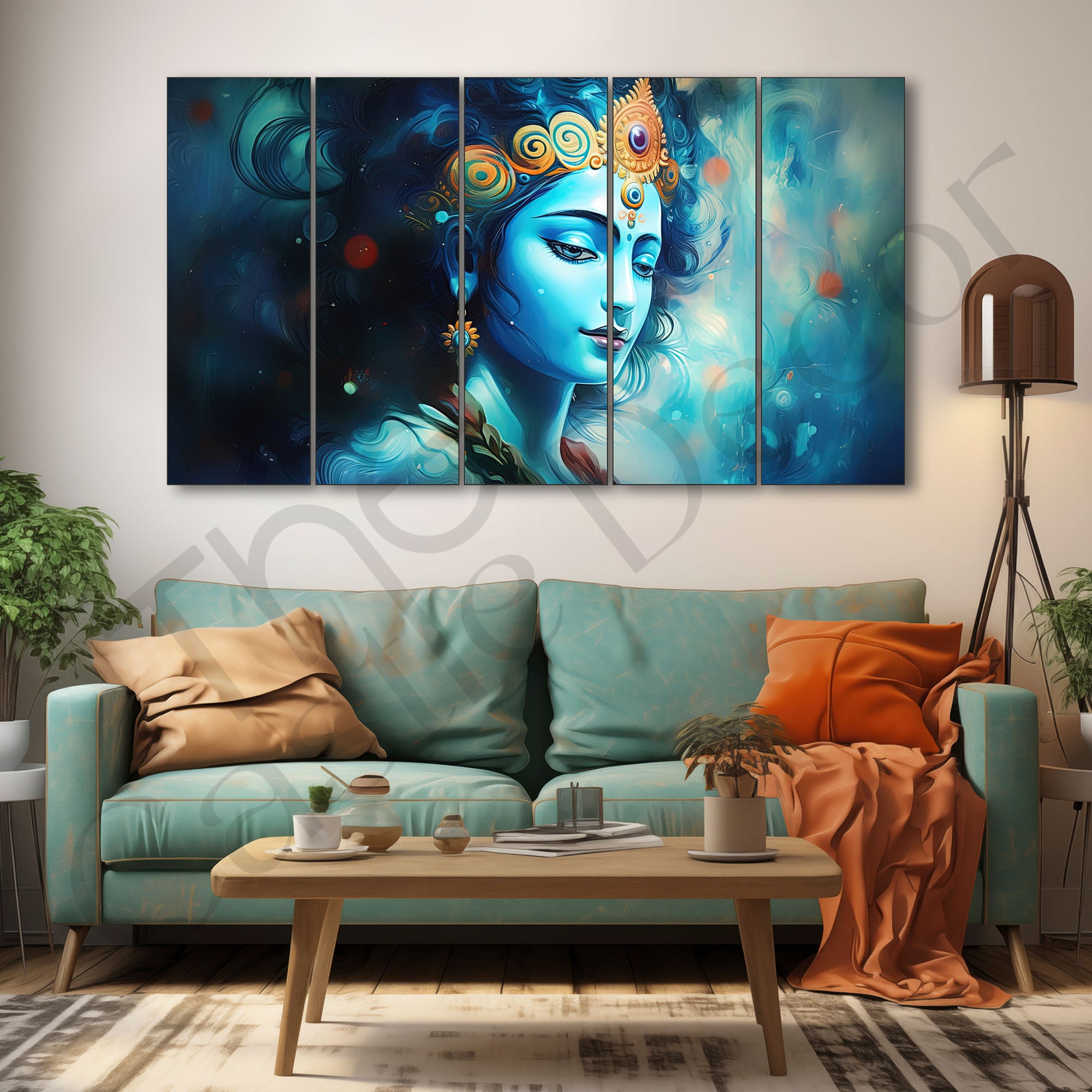 Krishna Ji Painting with frame Big Size Wall Art for living room,Bedroom,Drawing room,Hotels