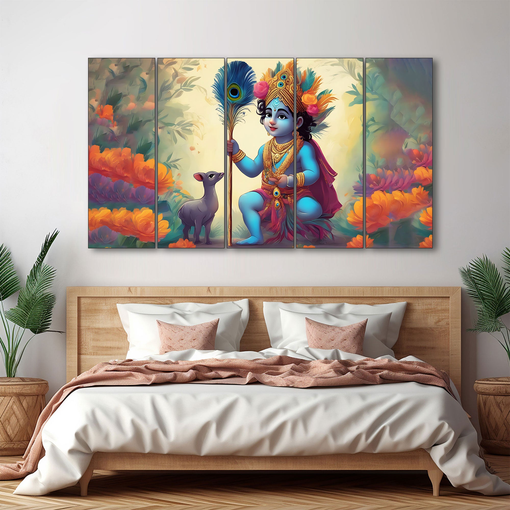 Bal Gopal Painting with frame Big Size Wall Art for living room,Bedroom,Drawing room,Hotels
