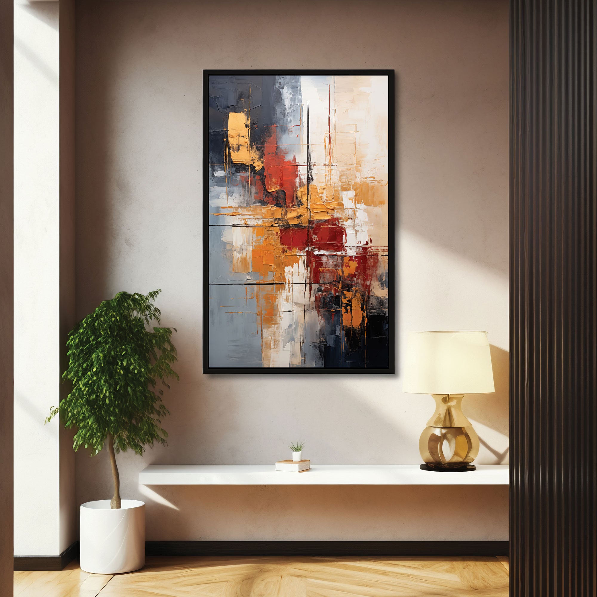 Multi colourAbstract Canvas painting with frame Big Size Wall Art for living room,Bedroom,Drawing room,Hotels