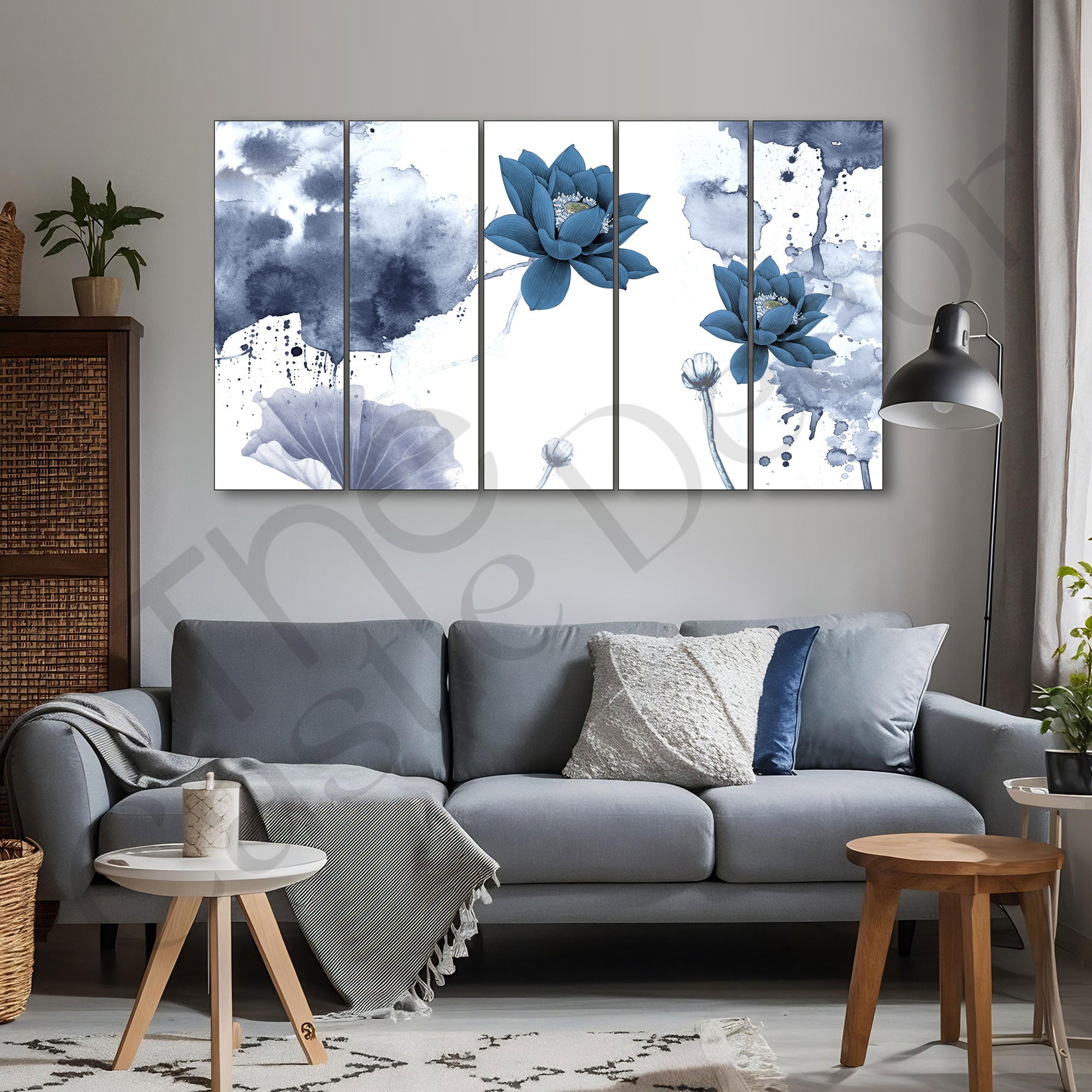 Lotus Painting with frame Big Size Wall Art for living room,Bedroom,Drawing room,Hotels