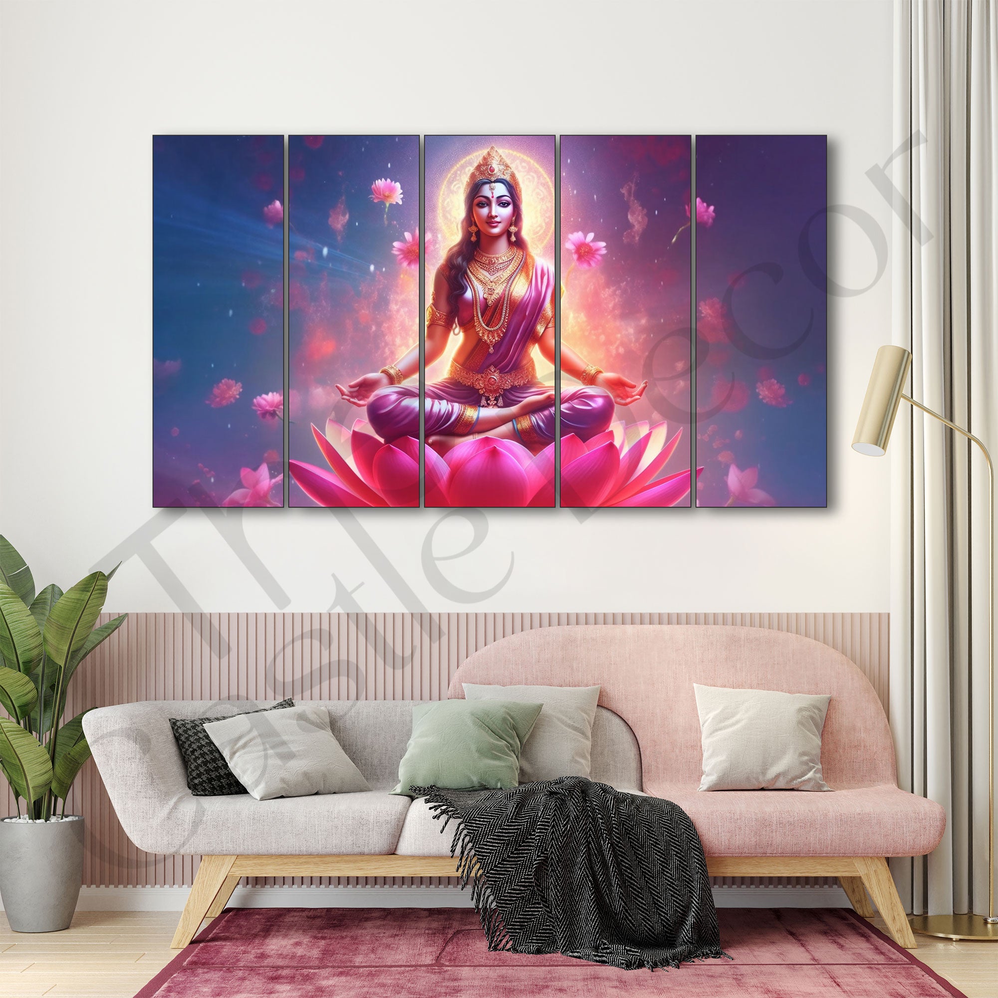 Goddess Laxmi ji Painting with frame Big Size Wall Art for living room,Bedroom,Drawing room,Hotels