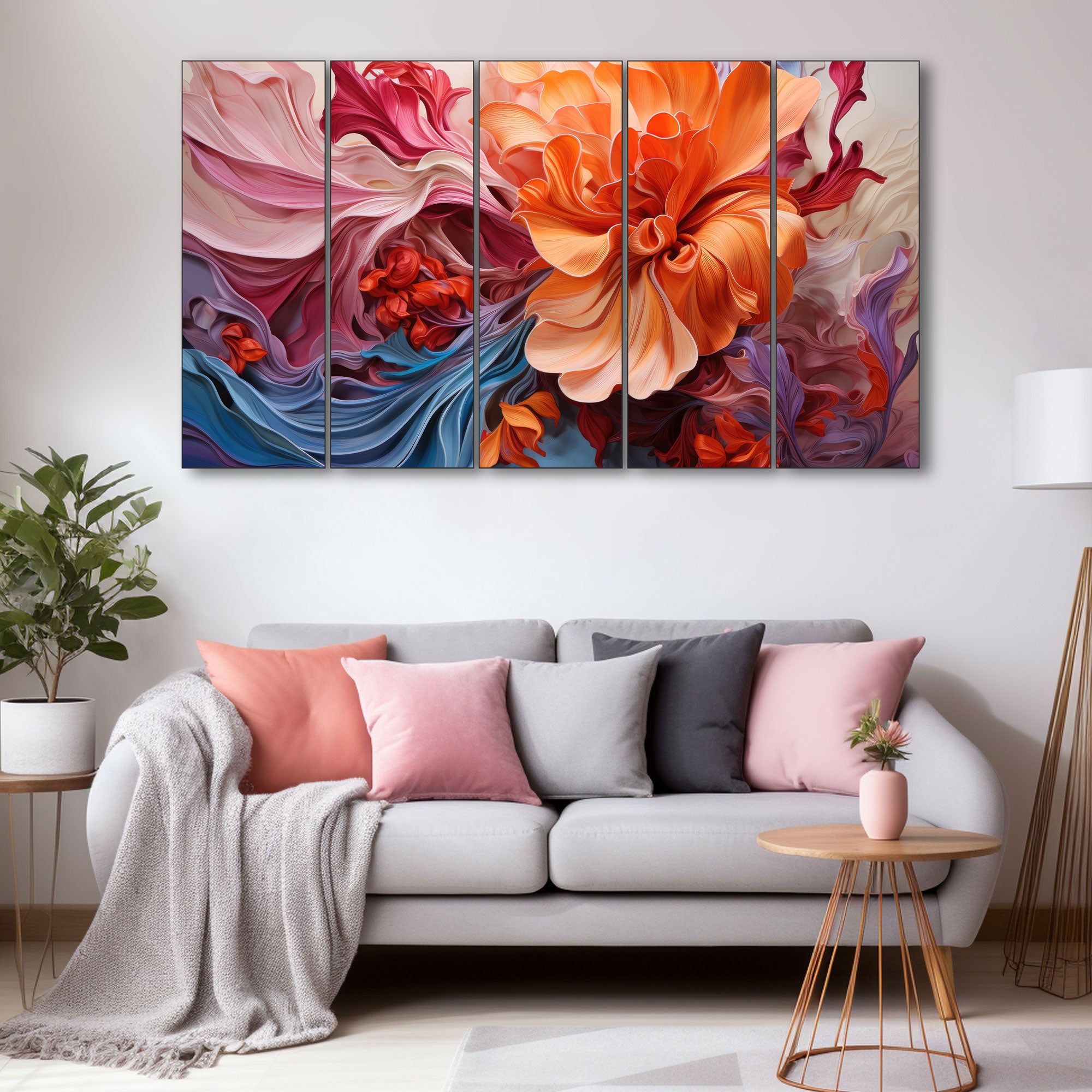 Abstract Painting with frame Big Size Wall Art for living room,Bedroom,Drawing room,Hotels 27x48"