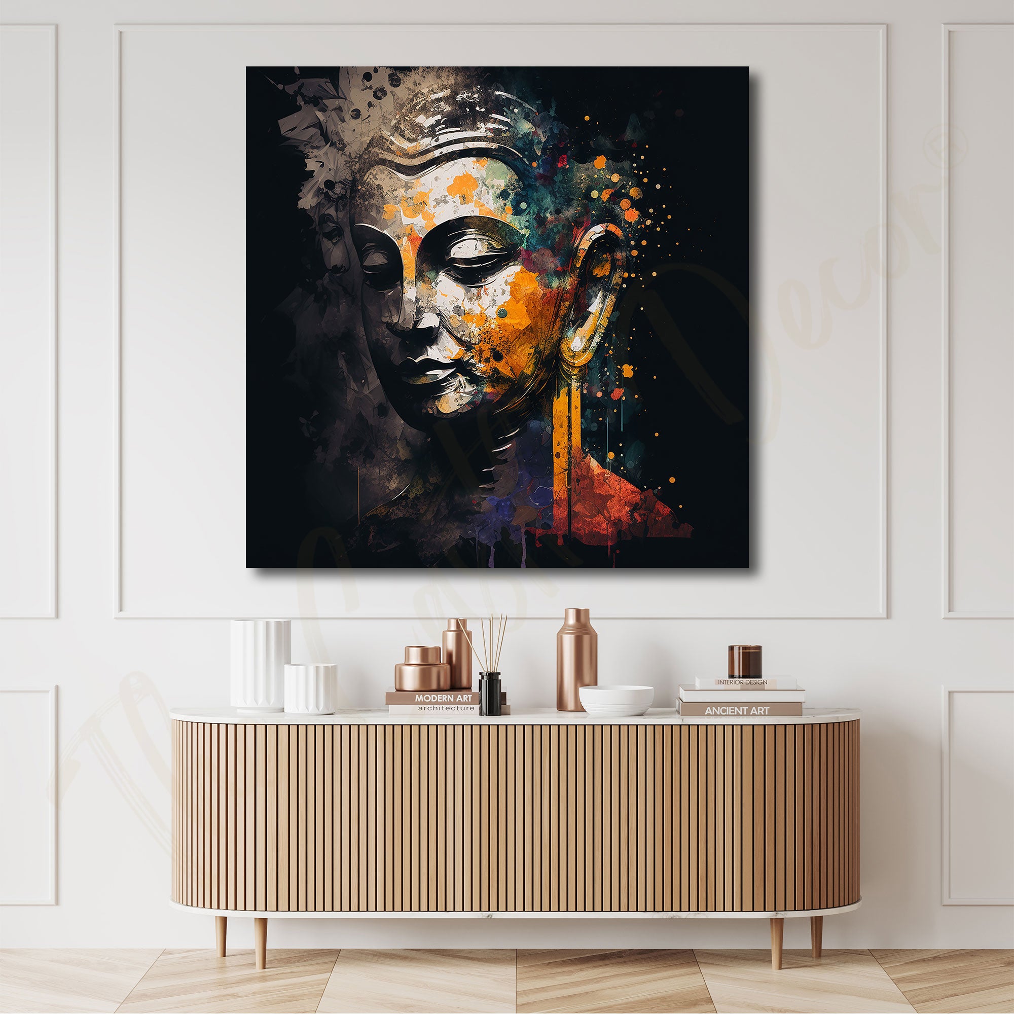 Lord Budha painting with frame Big Size Wall Art for living room,Bedroom,Drawing room,Hotels