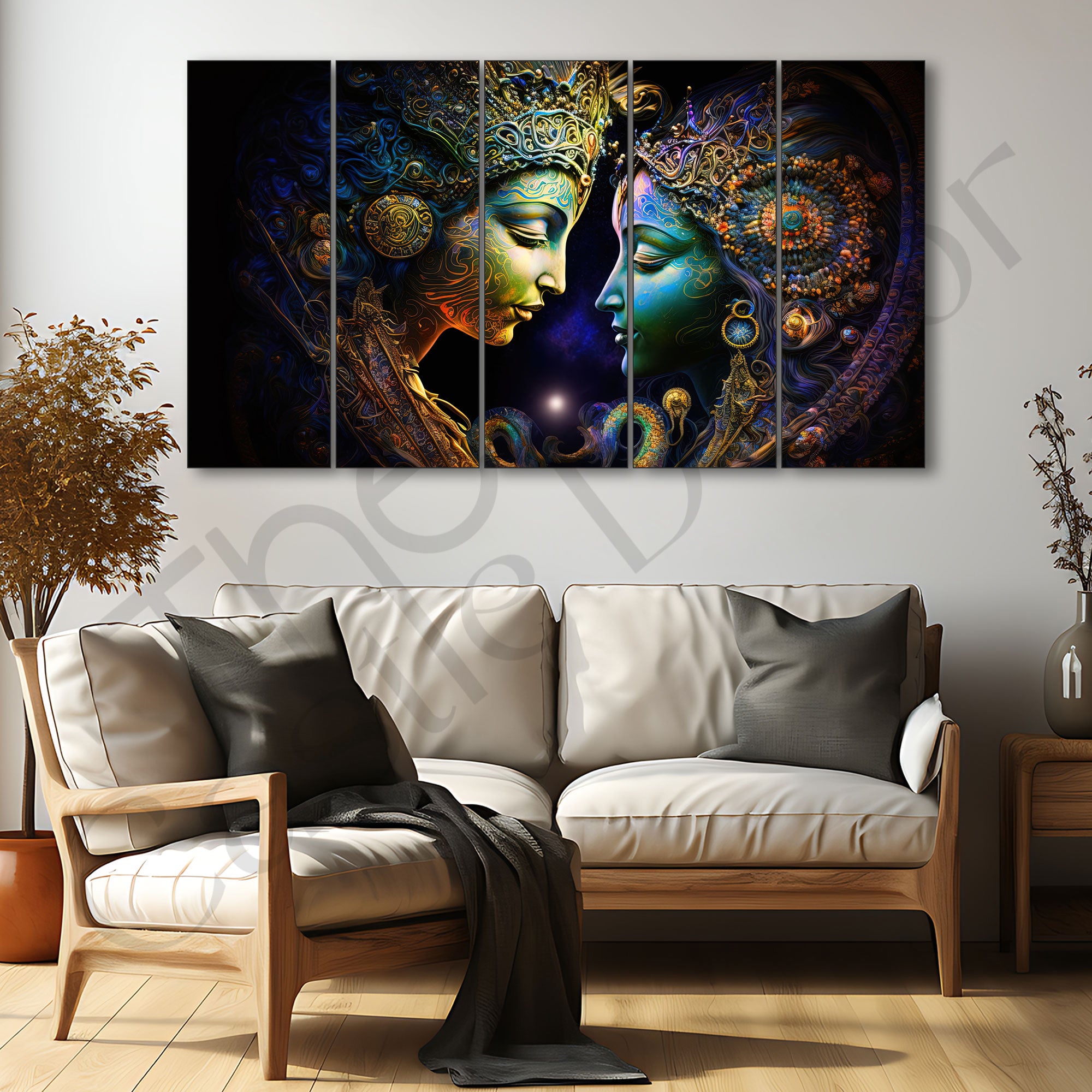 Radha Krishna Painting with frame Big Size Wall Art for living room,Bedroom,Drawing room,Hotels