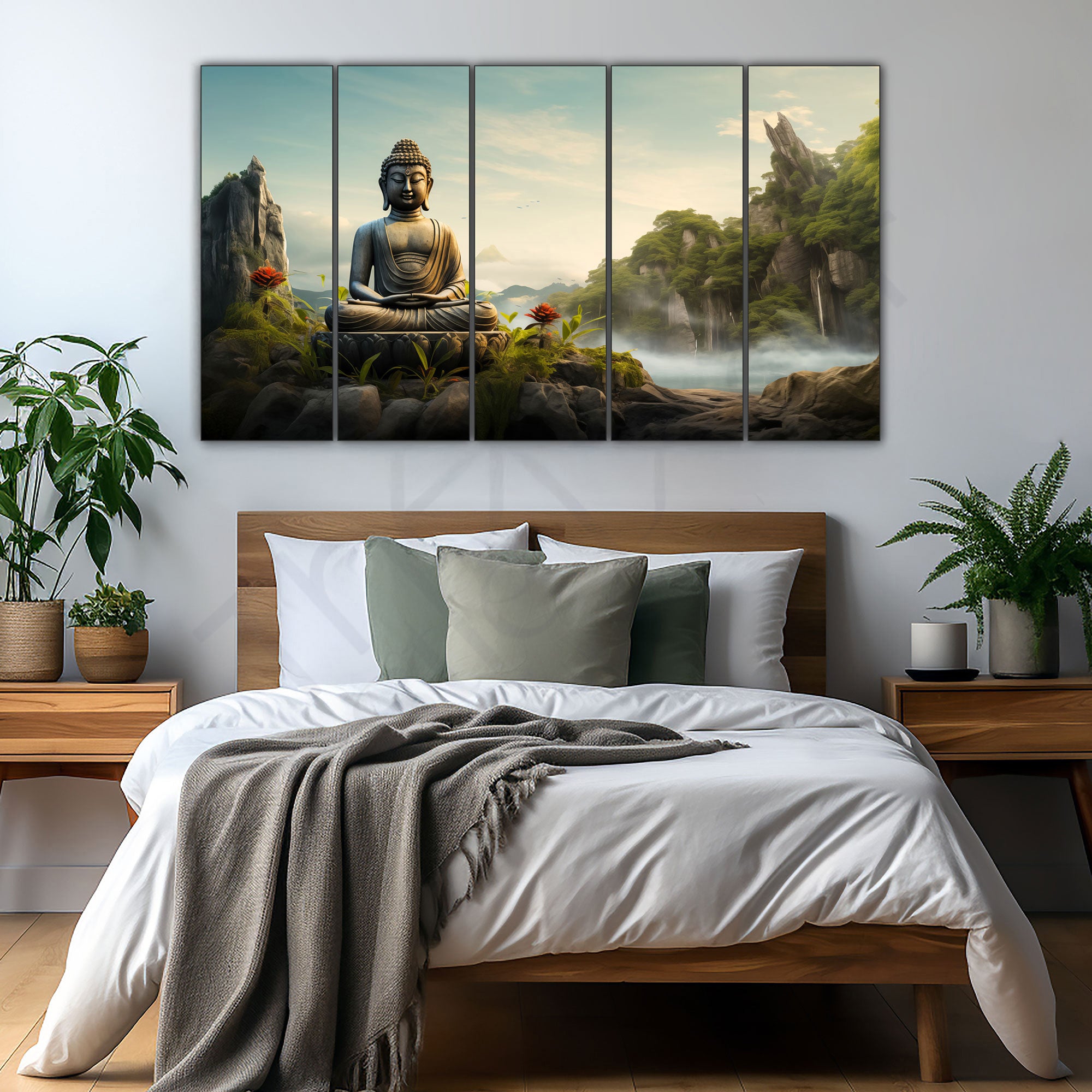 Lord Budha Painting with frame Big Size Wall Art for living room,Bedroom,Drawing room,Hotels