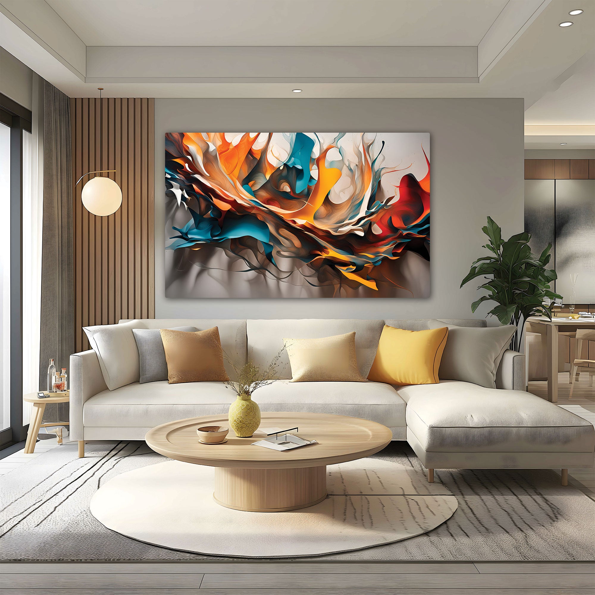 Multicolour Canvas painting with frame Big Size Wall Art for living room,Bedroom,Drawing room,Hotels