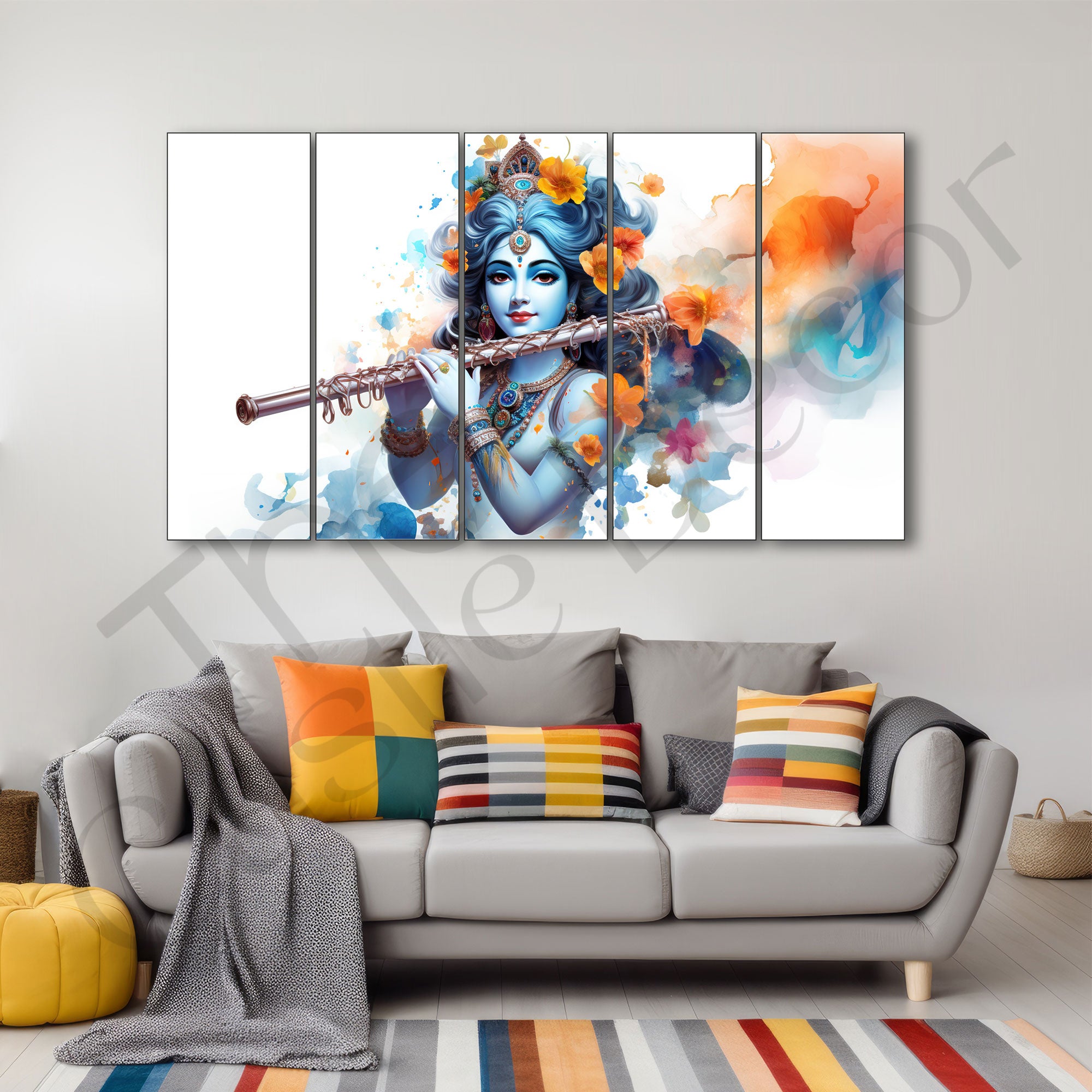Krishna Ji Painting with frame Big Size Wall Art for living room,Bedroom,Drawing room,Hotels