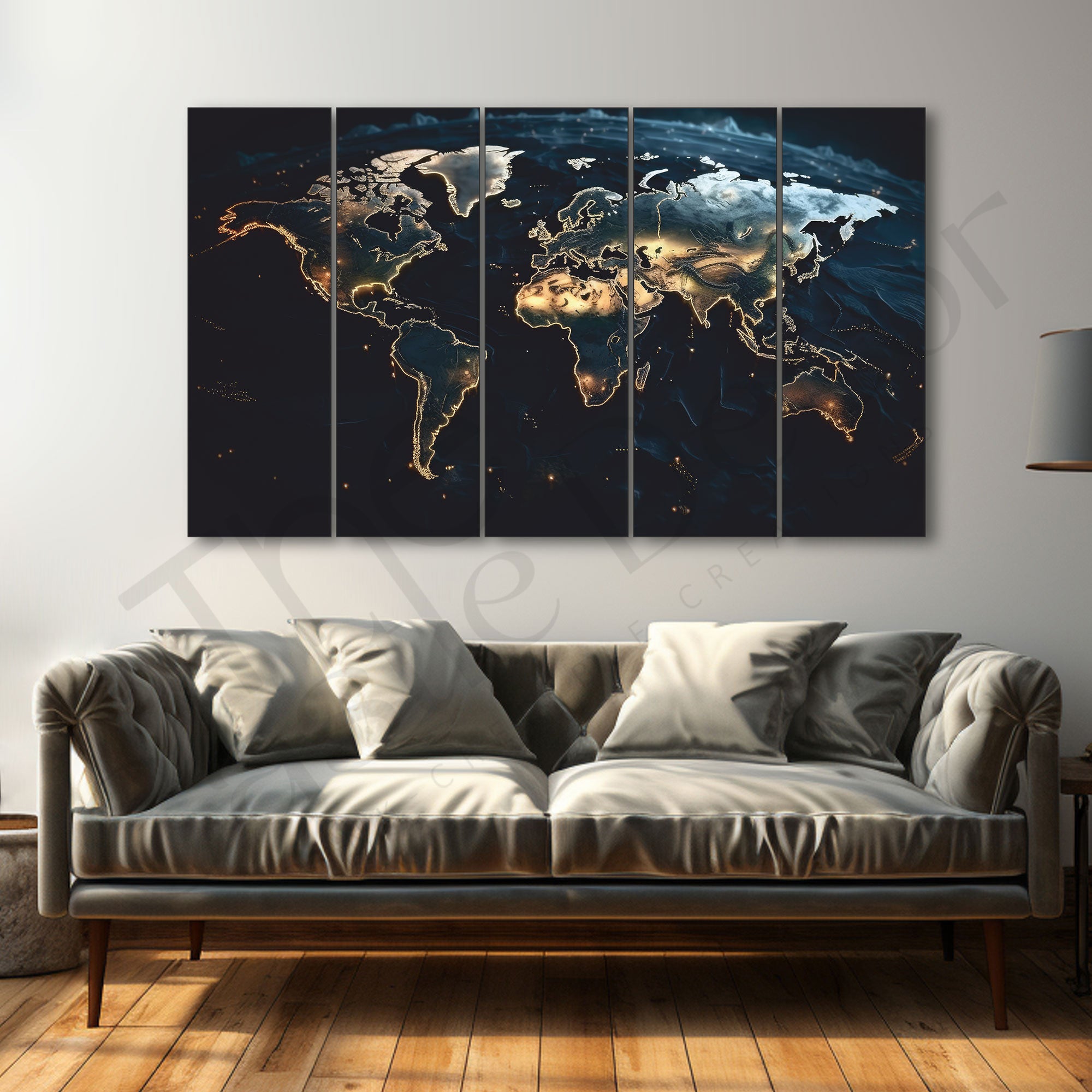 Map Painting with frame Big Size Wall Art for living room,Bedroom,Drawing room,Hotels