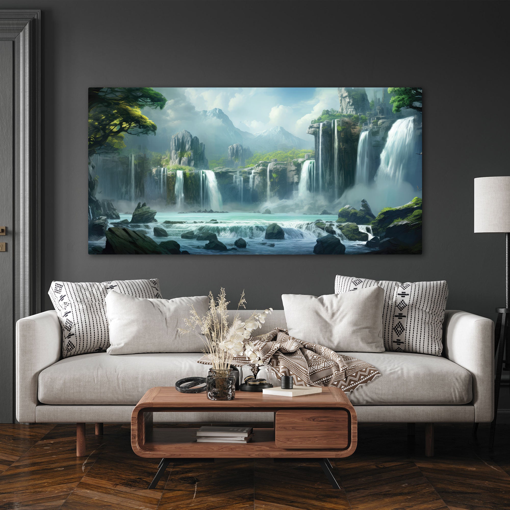 NatureAbstract Canvas painting with frame Big Size Wall Art for living room,Bedroom,Drawing room,Hotels