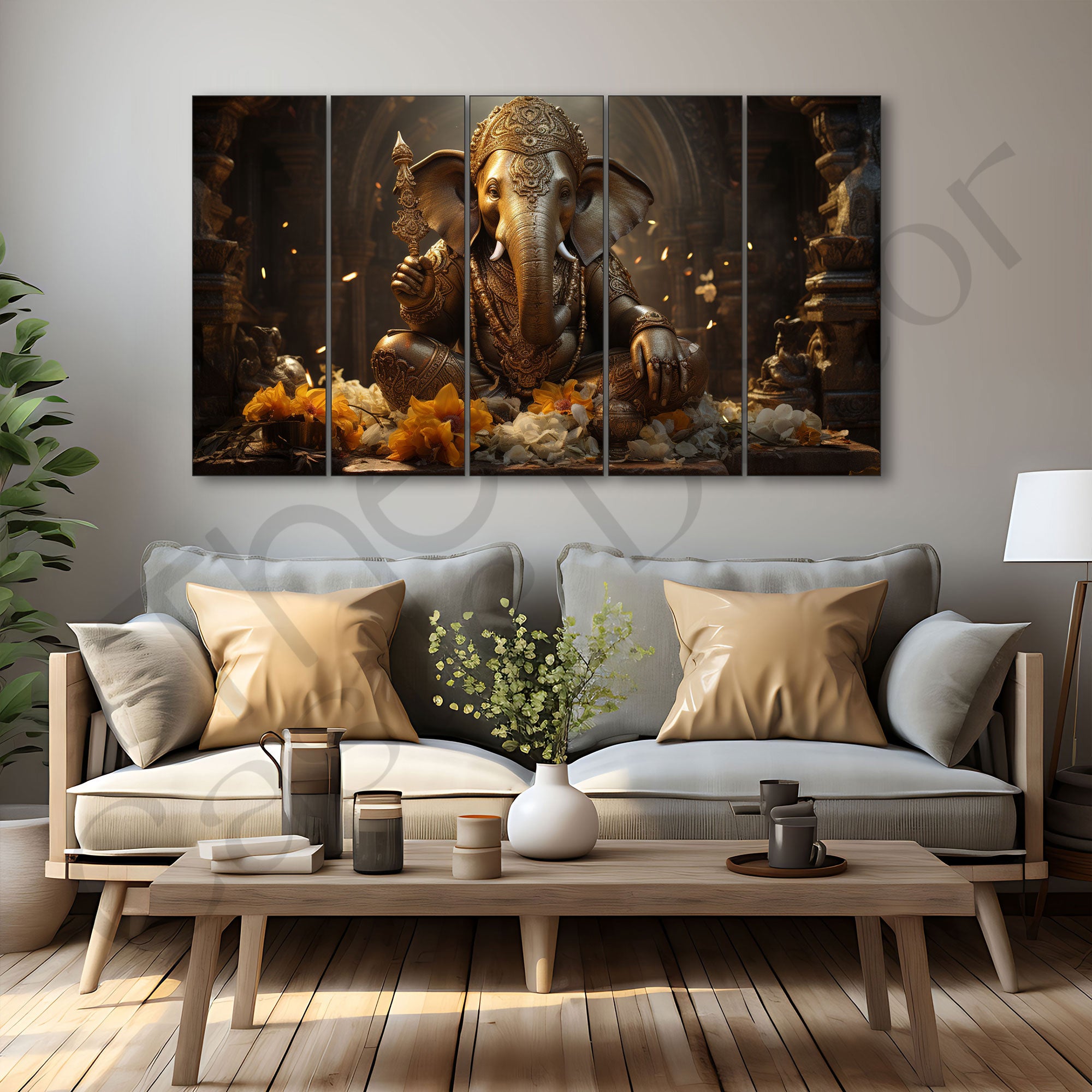 Lord Ganesha Painting with frame Big Size Wall Art for living room,Bedroom,Drawing room,Hotels