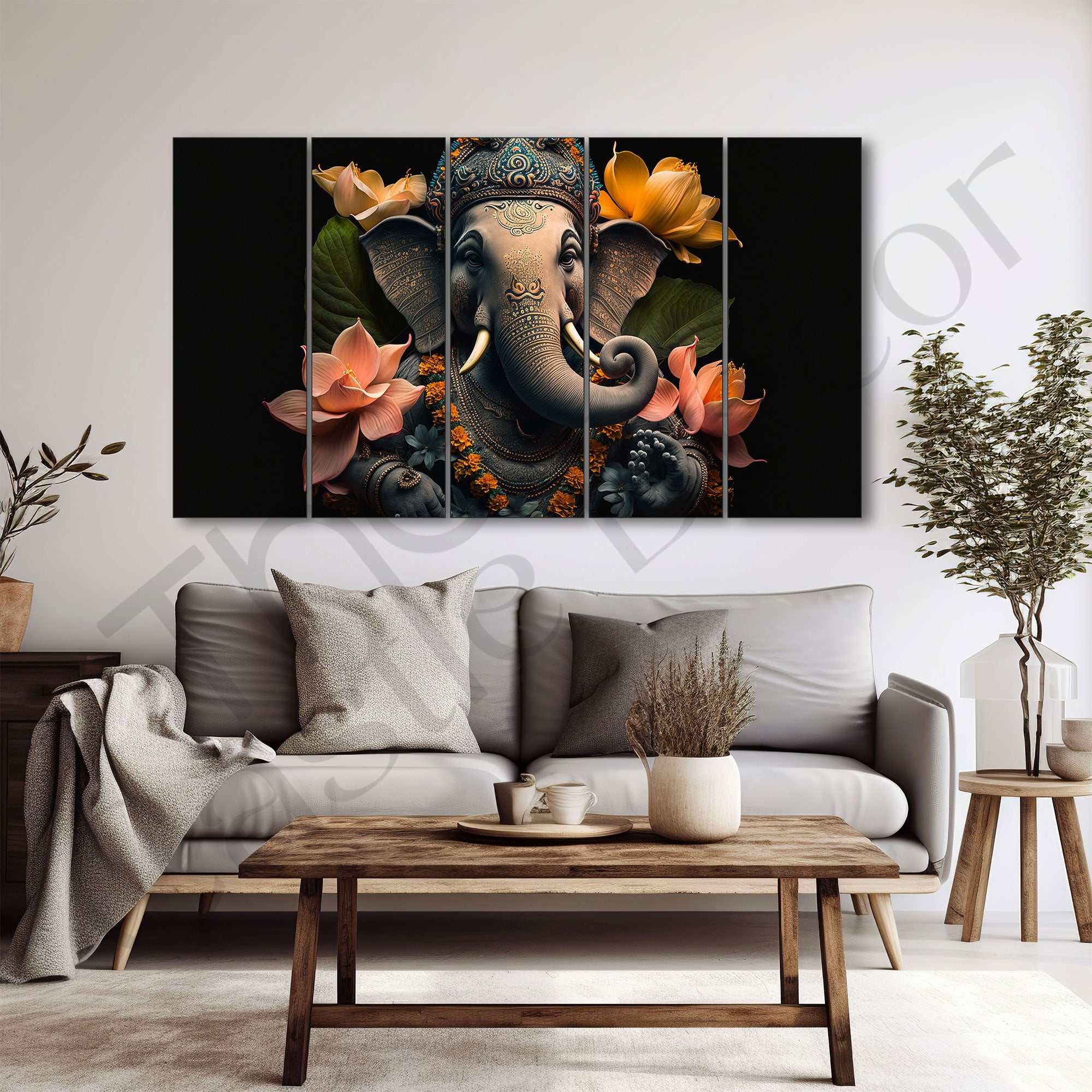 Lord Ganesha Painting with frame Big Size Wall Art for living room,Bedroom,Drawing room,Hotels