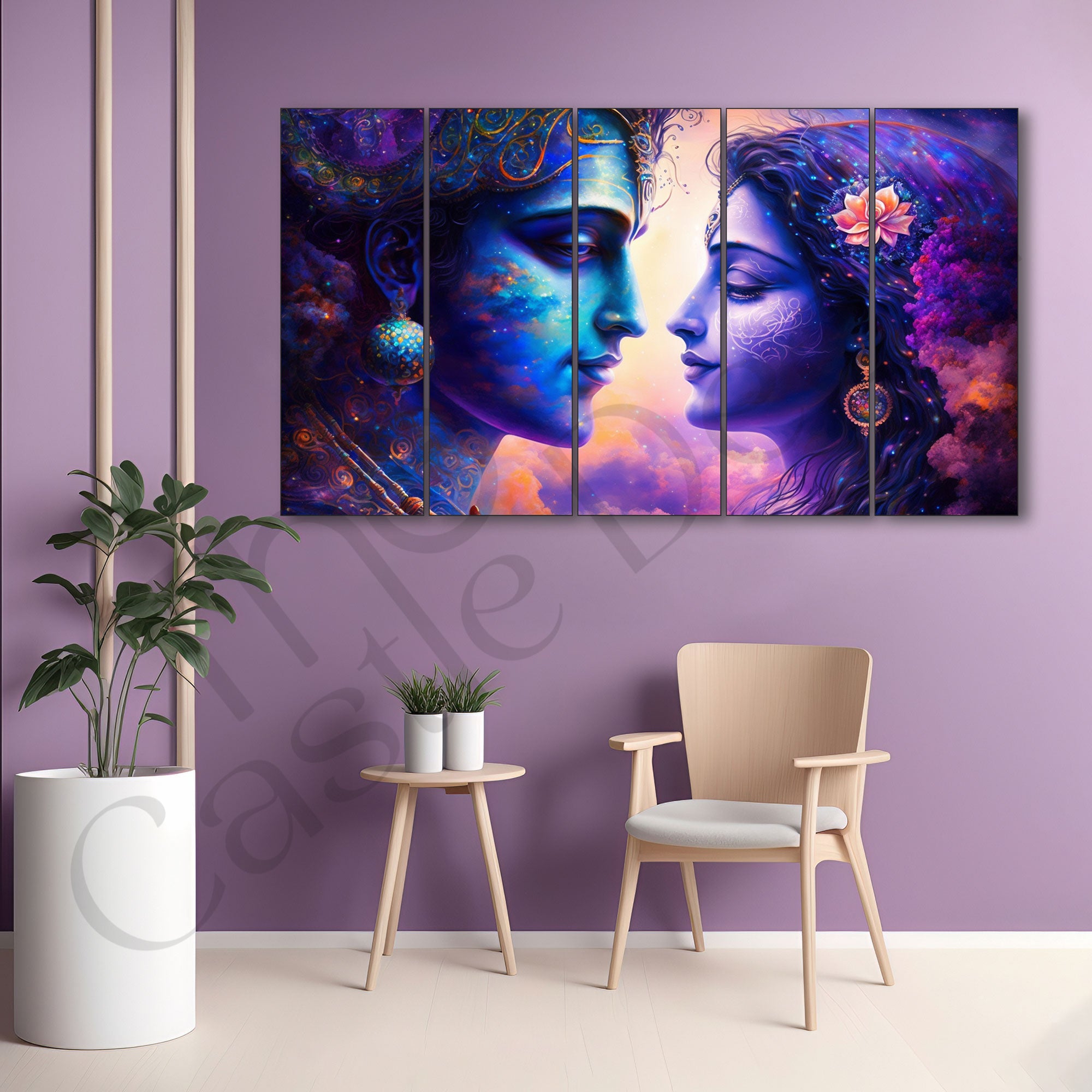 Radha Krishna Painting with frame Big Size Wall Art for living room,Bedroom,Drawing room,Hotels