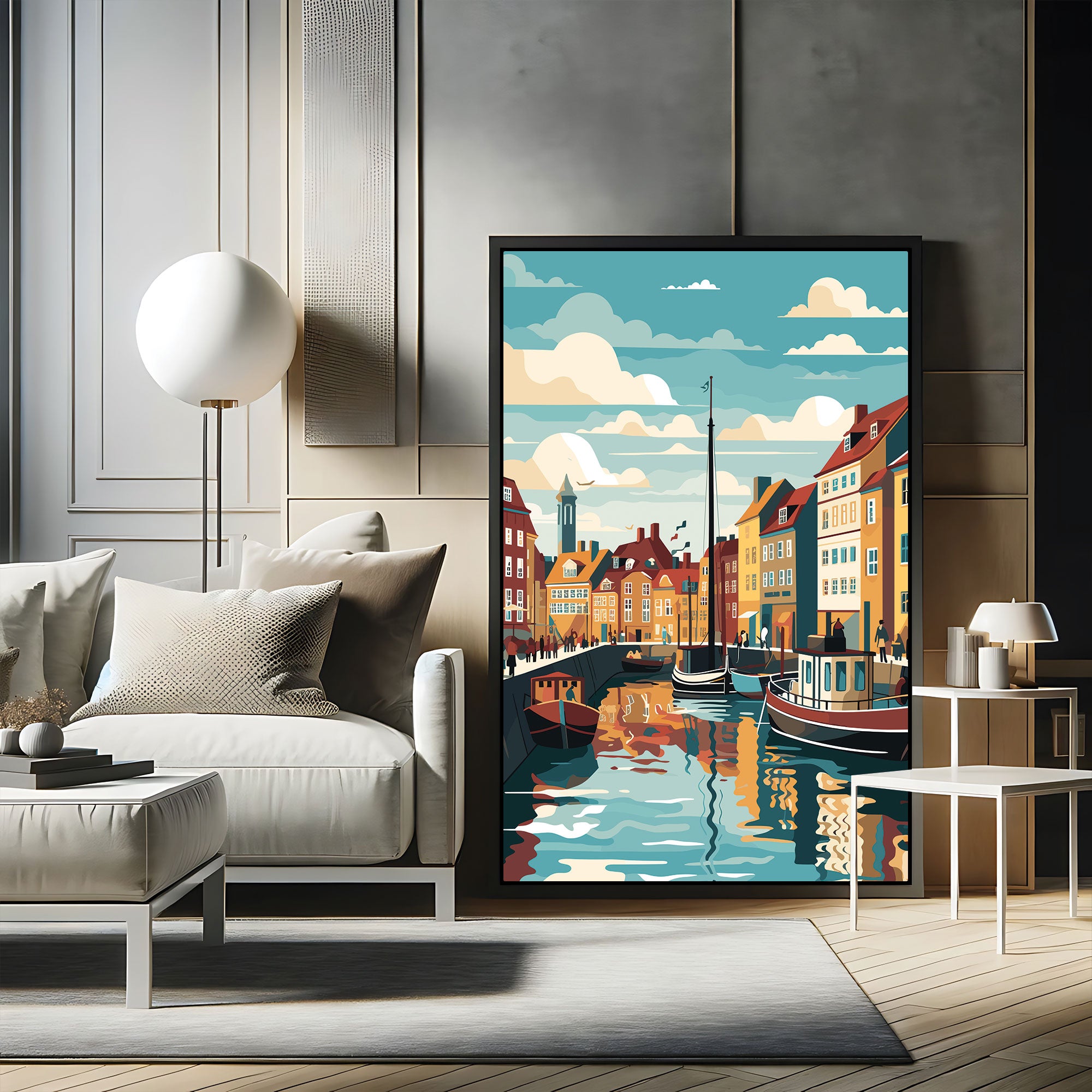 riverAbstract Canvas painting with frame Big Size Wall Art for living room,Bedroom,Drawing room,Hotels