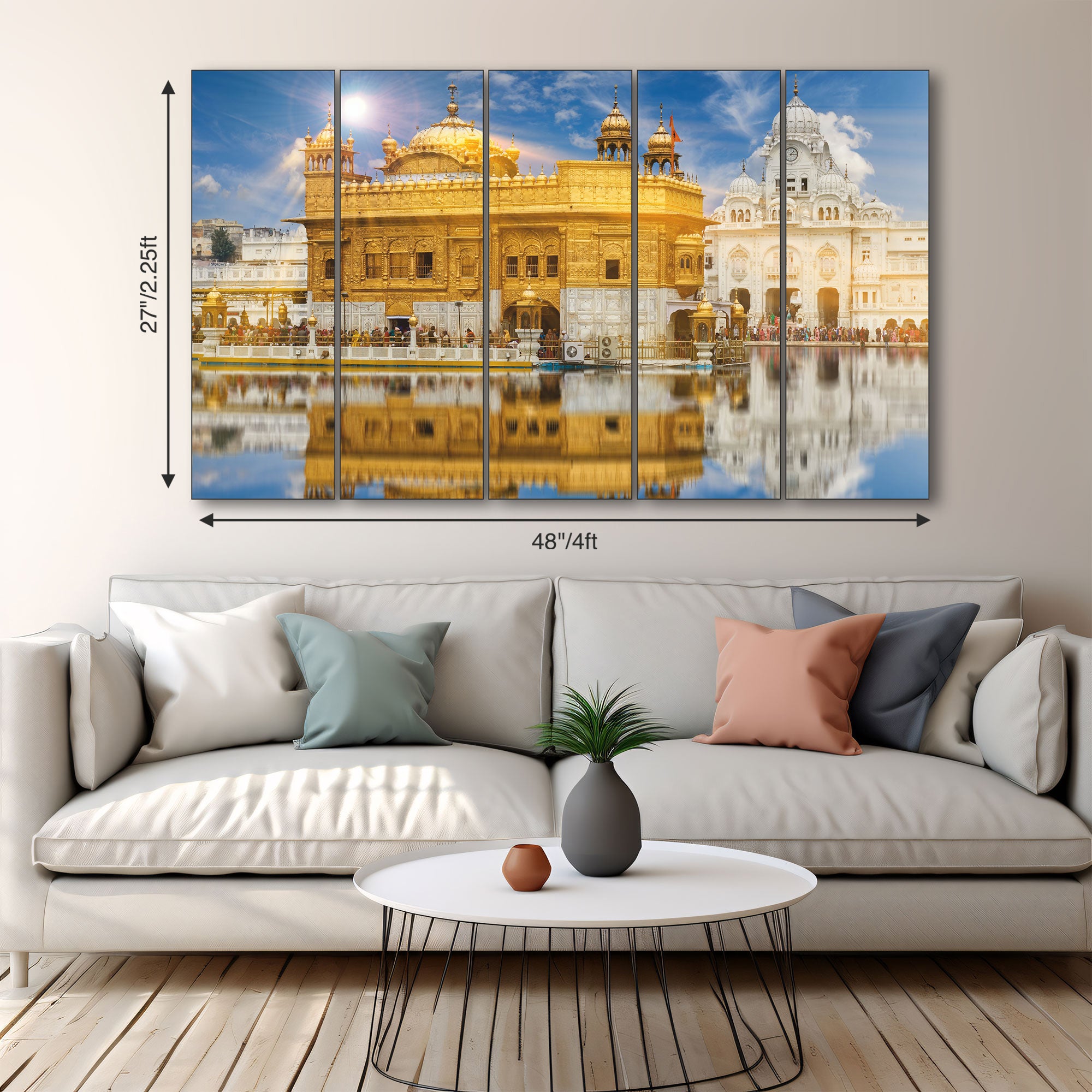 Darbar Sahib Painting with frame Big Size Wall Art for living room,Bedroom,Drawing room,Hotels