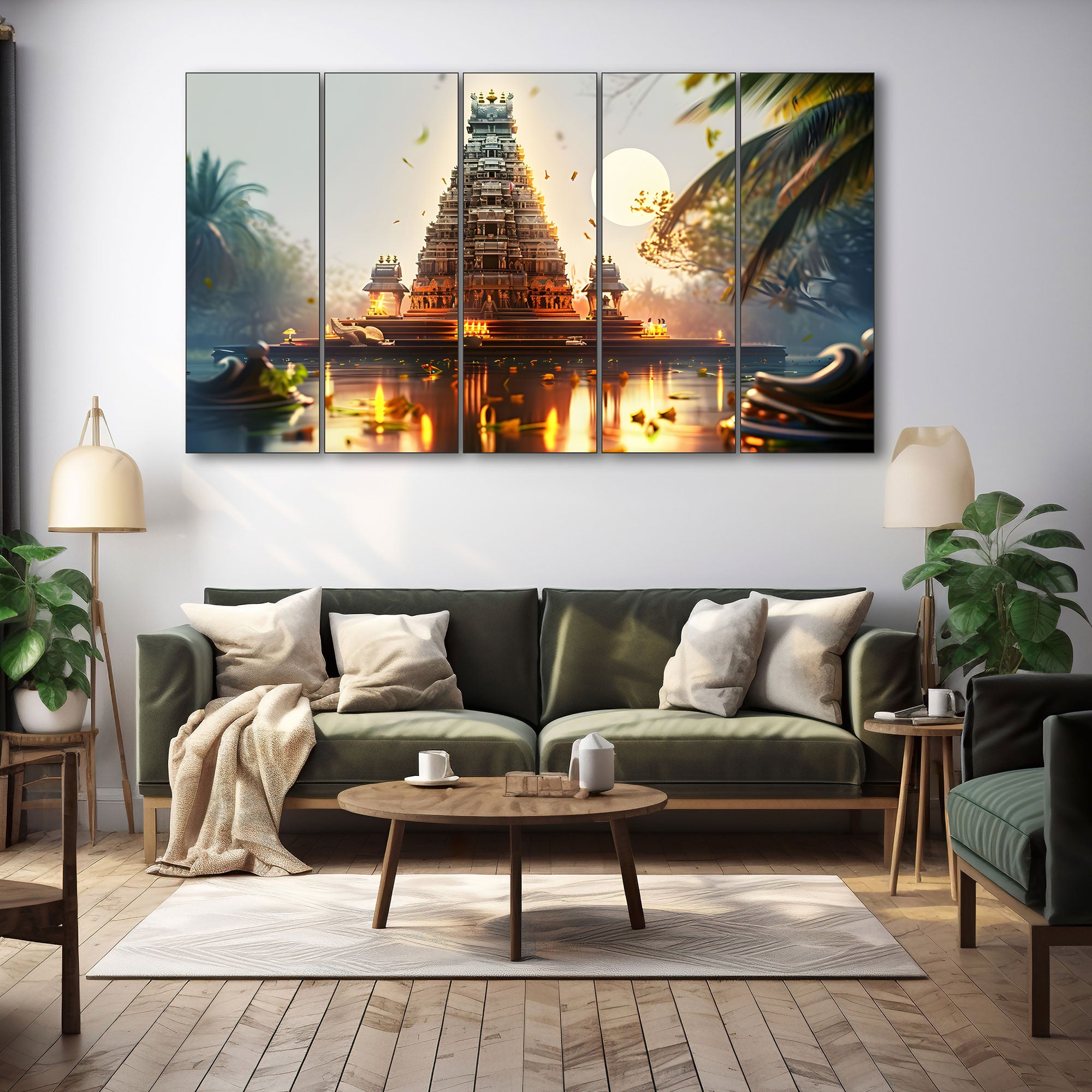Temple Painting with frame Big Size Wall Art for living room,Bedroom,Drawing room,Hotels