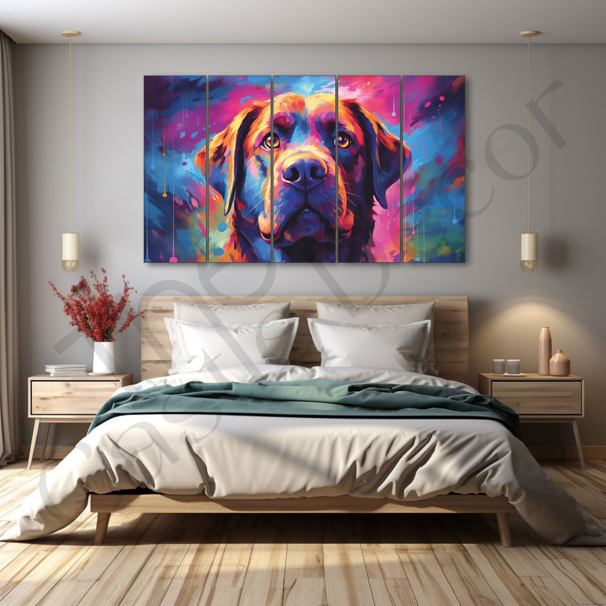 Dogs Painting with frame Big Size Wall Art for living room,Bedroom,Drawing room,Hotels