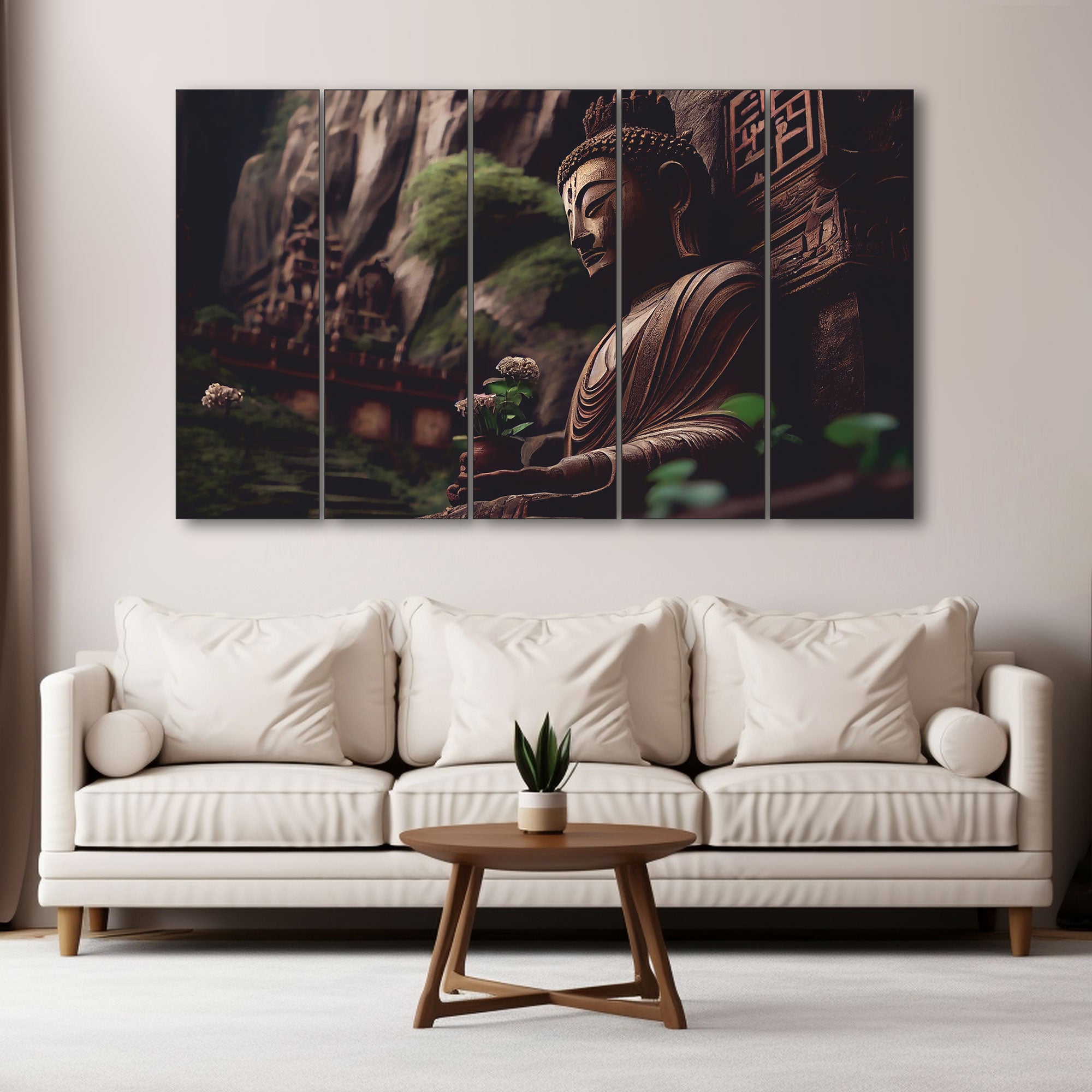 Lord Budha Painting with frame Big Size Wall Art for living room,Bedroom,Drawing room,Hotels