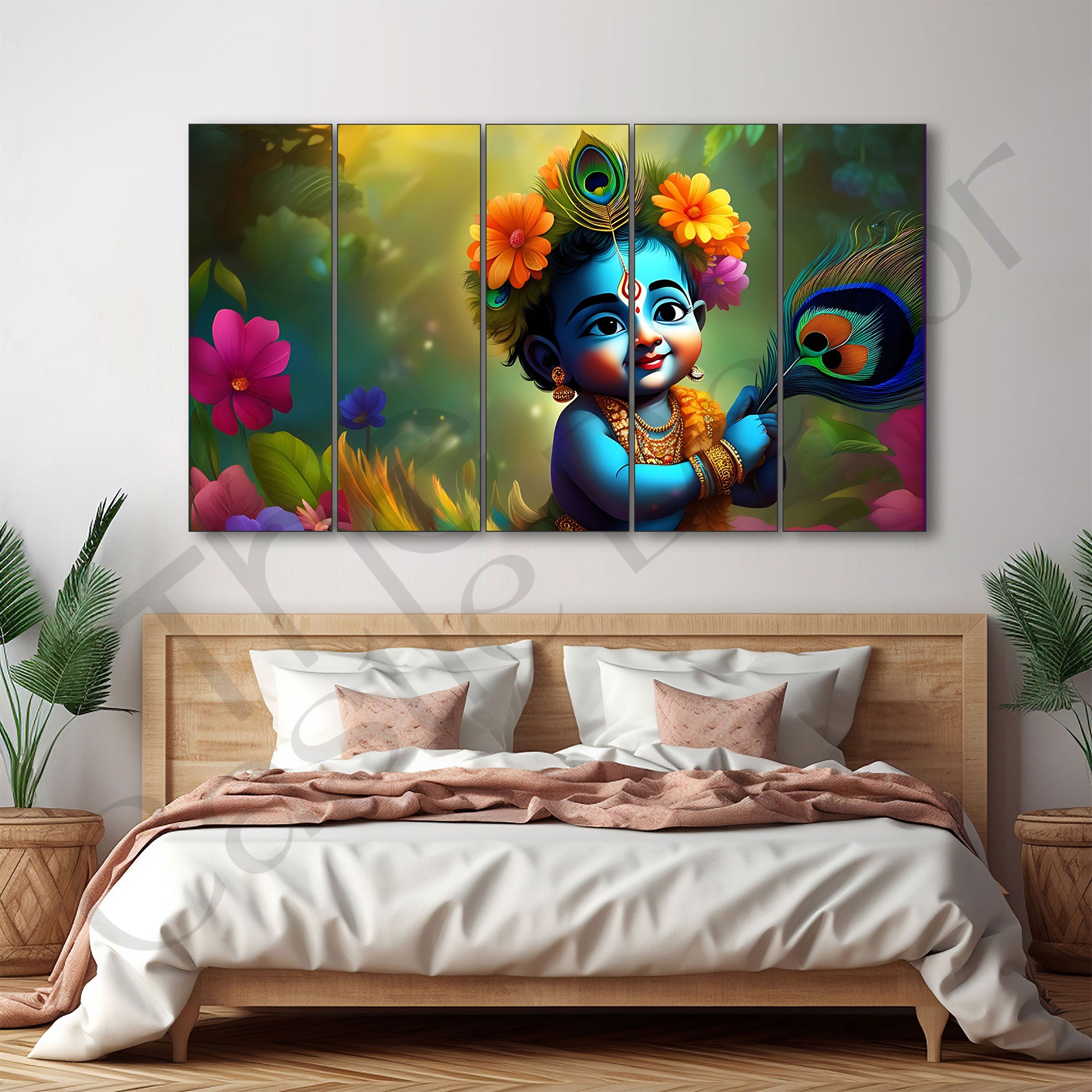 Bal Gopal Painting with frame Big Size Wall Art for living room,Bedroom,Drawing room,Hotels