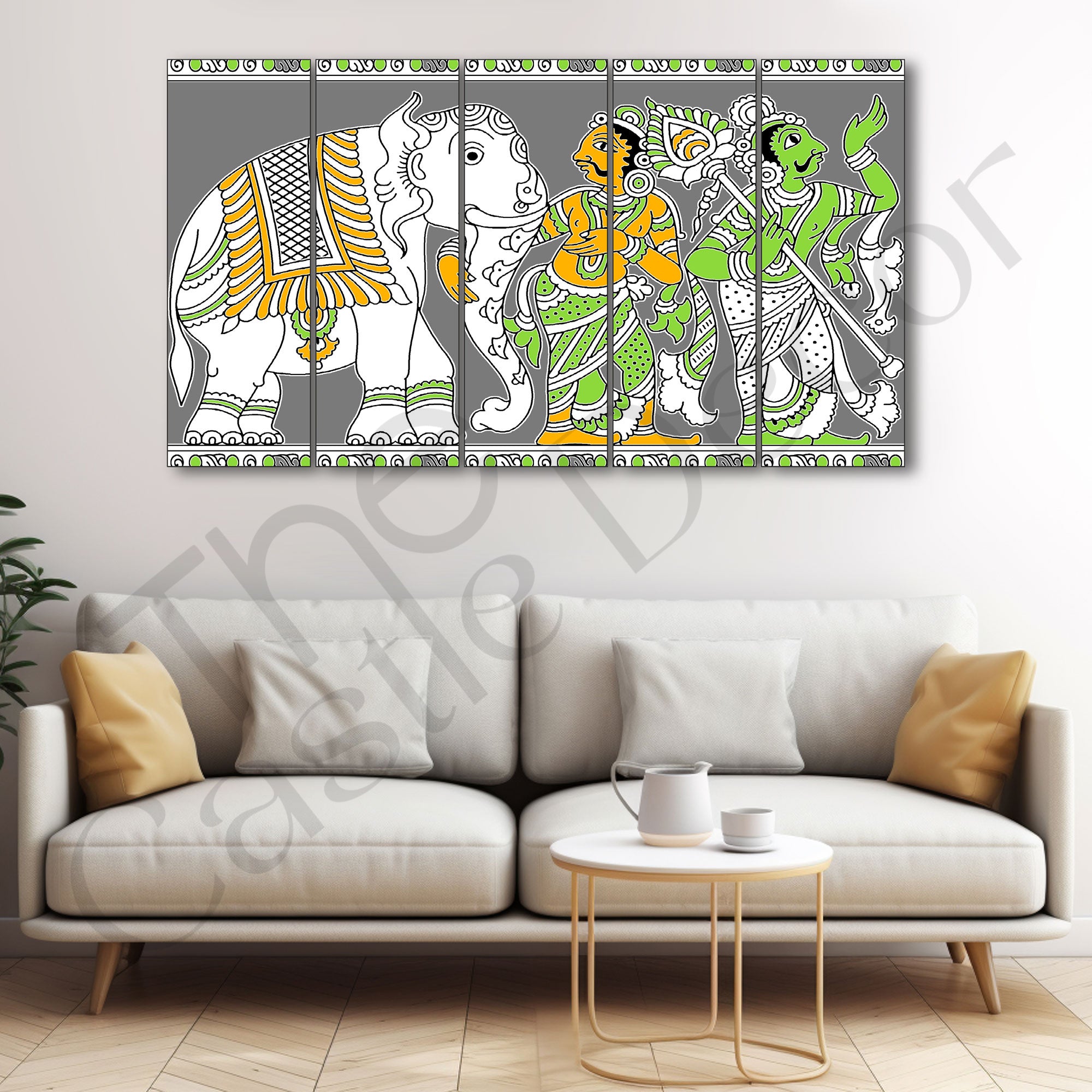 Madhubani Art Painting with frame Big Size Wall Art for living room,Bedroom,Drawing room,Hotels
