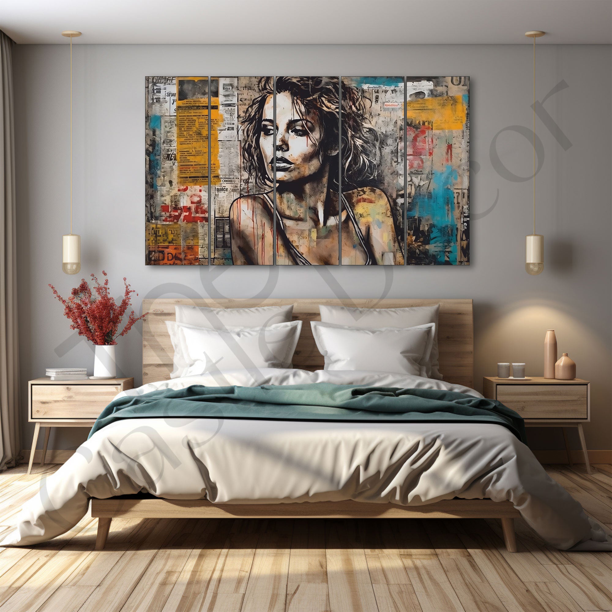 Woman Abstract Painting with frame Big Size Wall Art for living room,Bedroom,Drawing room,Hotels