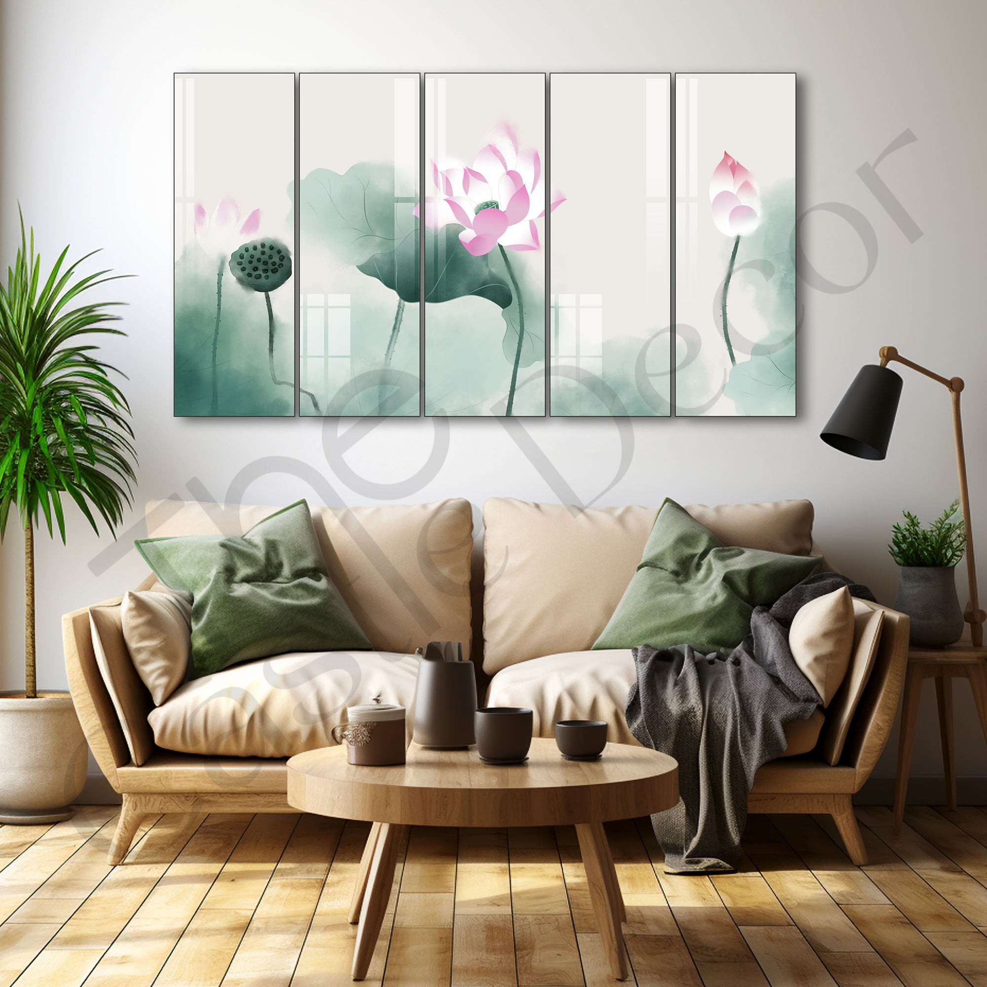 Lotus Painting with frame Big Size Wall Art for living room,Bedroom,Drawing room,Hotels