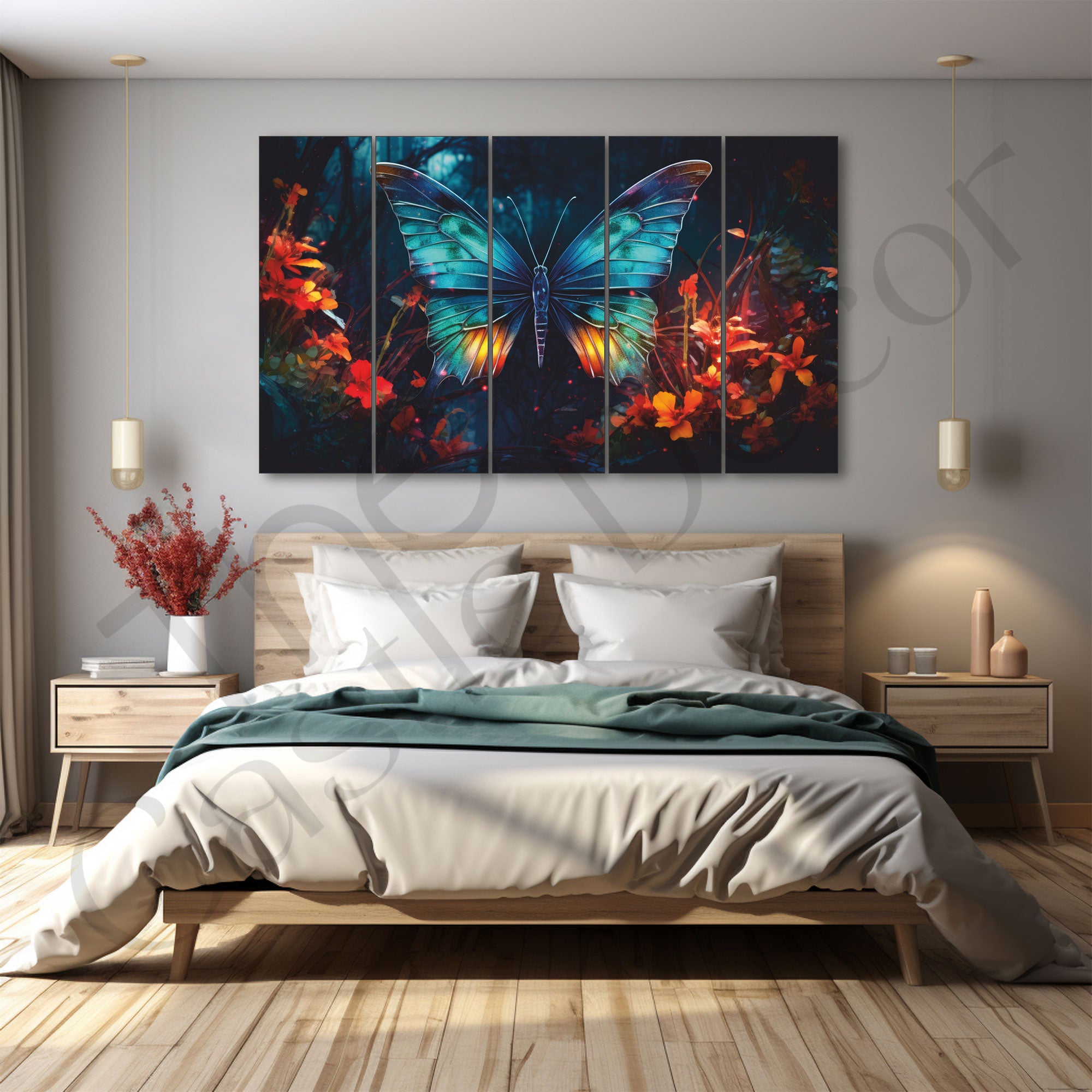 Butterflies Painting with frame Big Size Wall Art for living room,Bedroom,Drawing room,Hotels