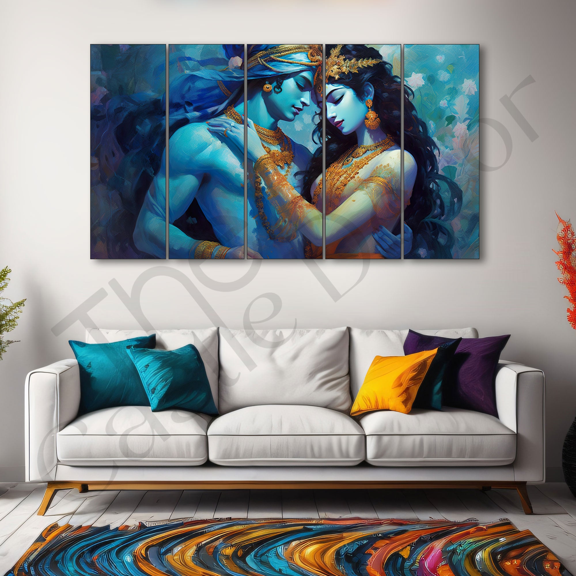 Radha Krishan Painting with frame Big Size Wall Art for living room,Bedroom,Drawing room,Hotels