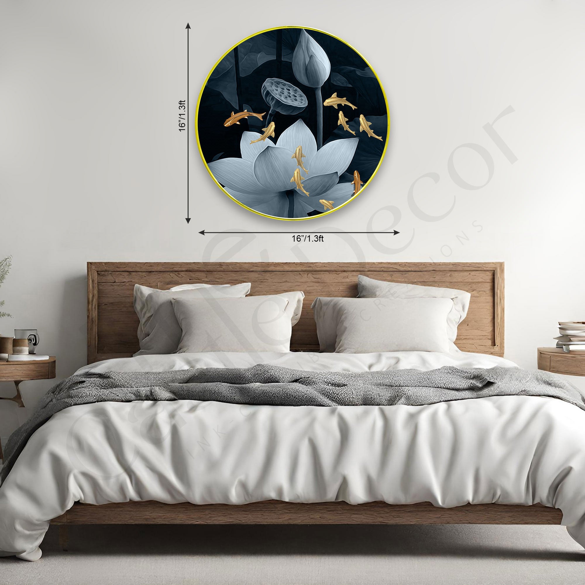Fishes Sparkle Wooden Wall Plate for Home Decoration Art-10