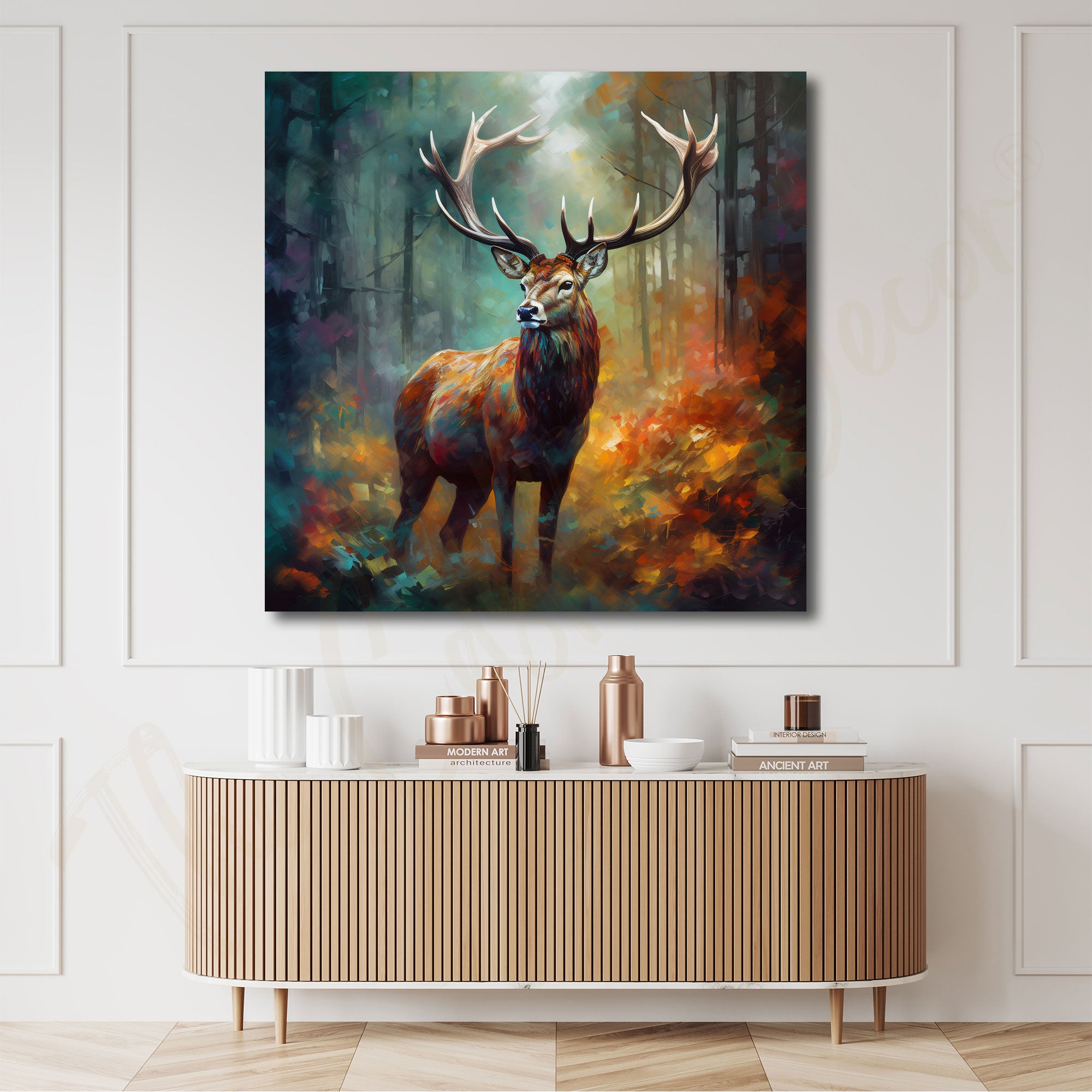 Deer painting with frame Big Size Wall Art for living room,Bedroom,Drawing room,Hotels