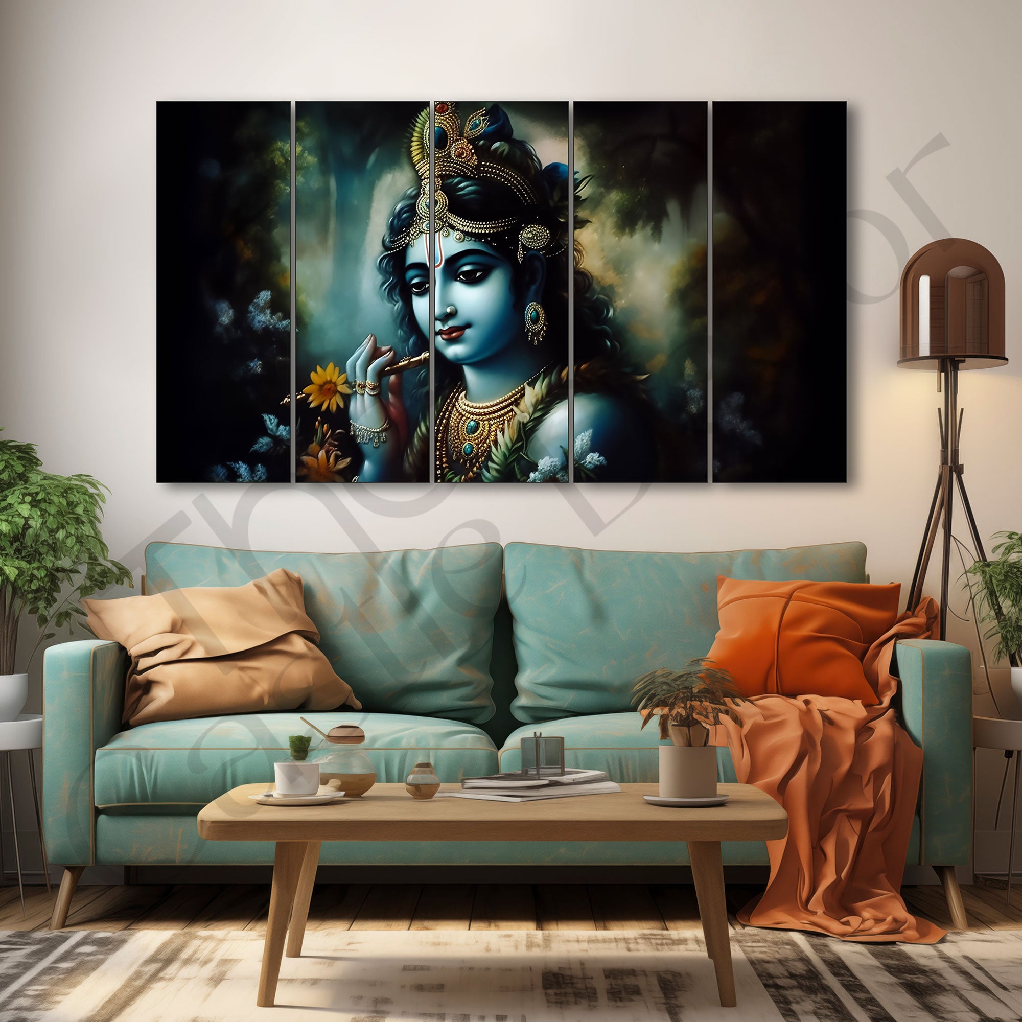Krishna Ji Painting with frame Big Size Wall Art for living room,Bedroom,Drawing room,Hotels