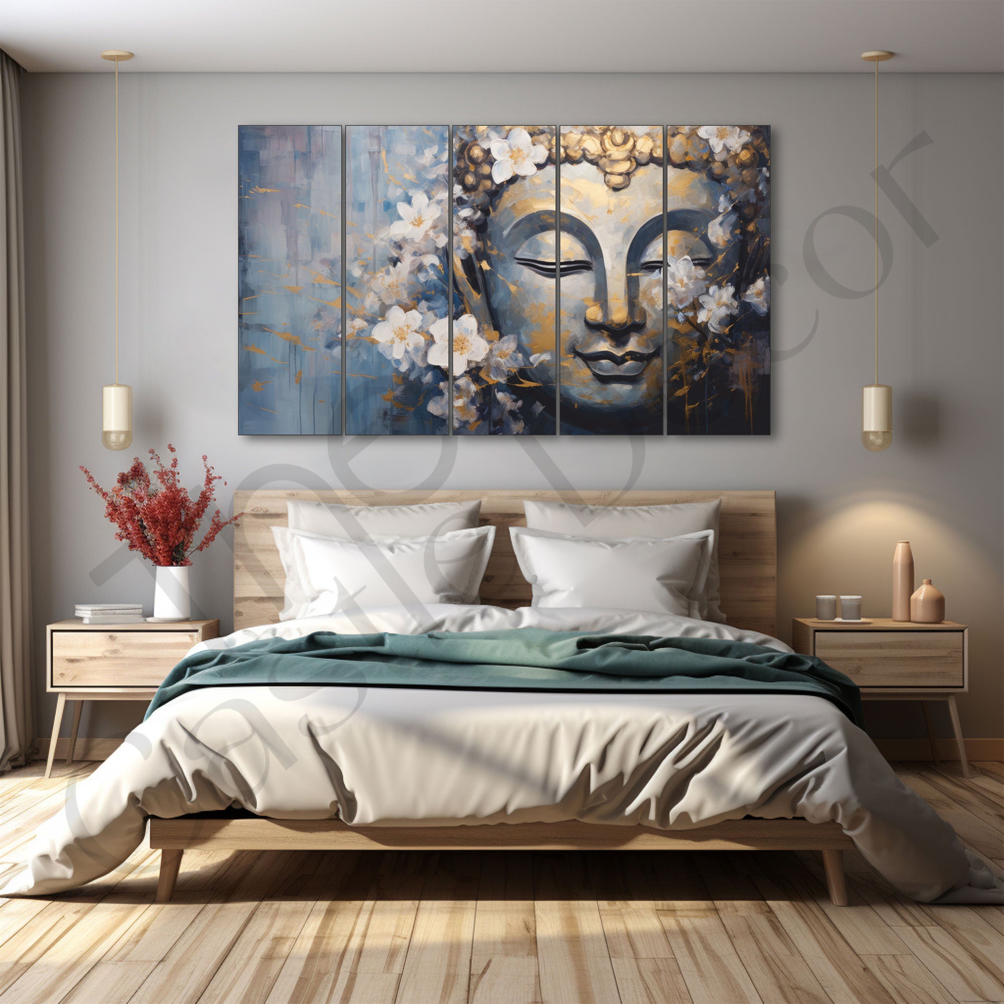 Lord Budha Painting with frame Big Size Wall Art for living room,Bedroom,Drawing room,Hotels