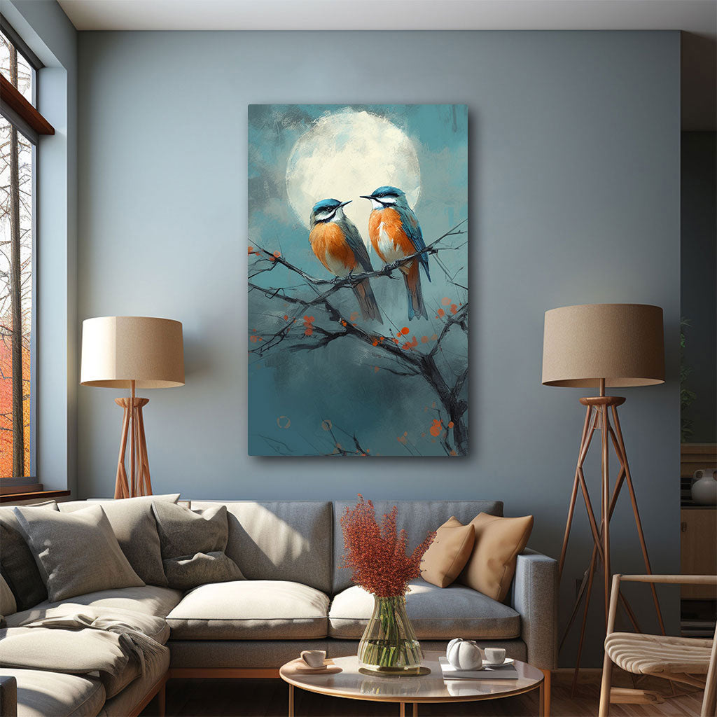 birdsAbstract Canvas painting with frame Big Size Wall Art for living room,Bedroom,Drawing room,Hotels