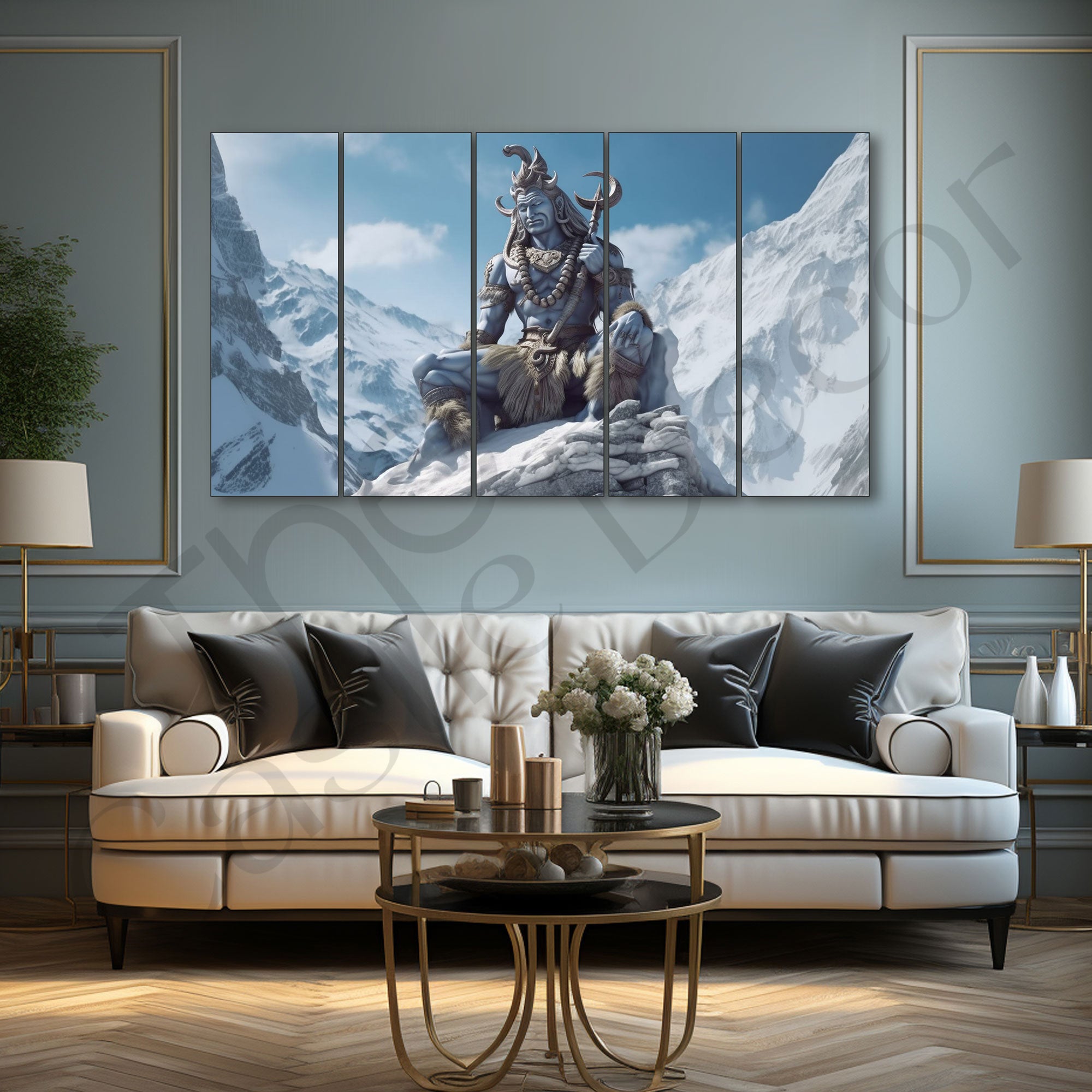 Lord Shiva Painting with frame Big Size Wall Art for living room,Bedroom,Drawing room,Hotels