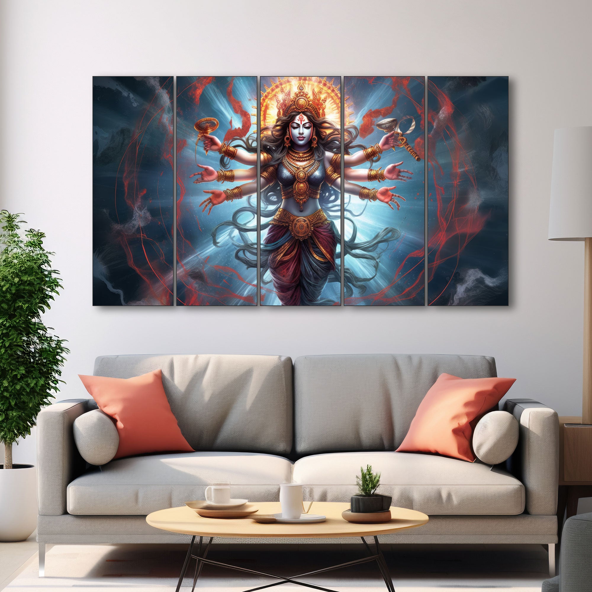 Goddess Maa Kaali Painting with frame Big Size Wall Art for living room,Bedroom,Drawing room,Hotels