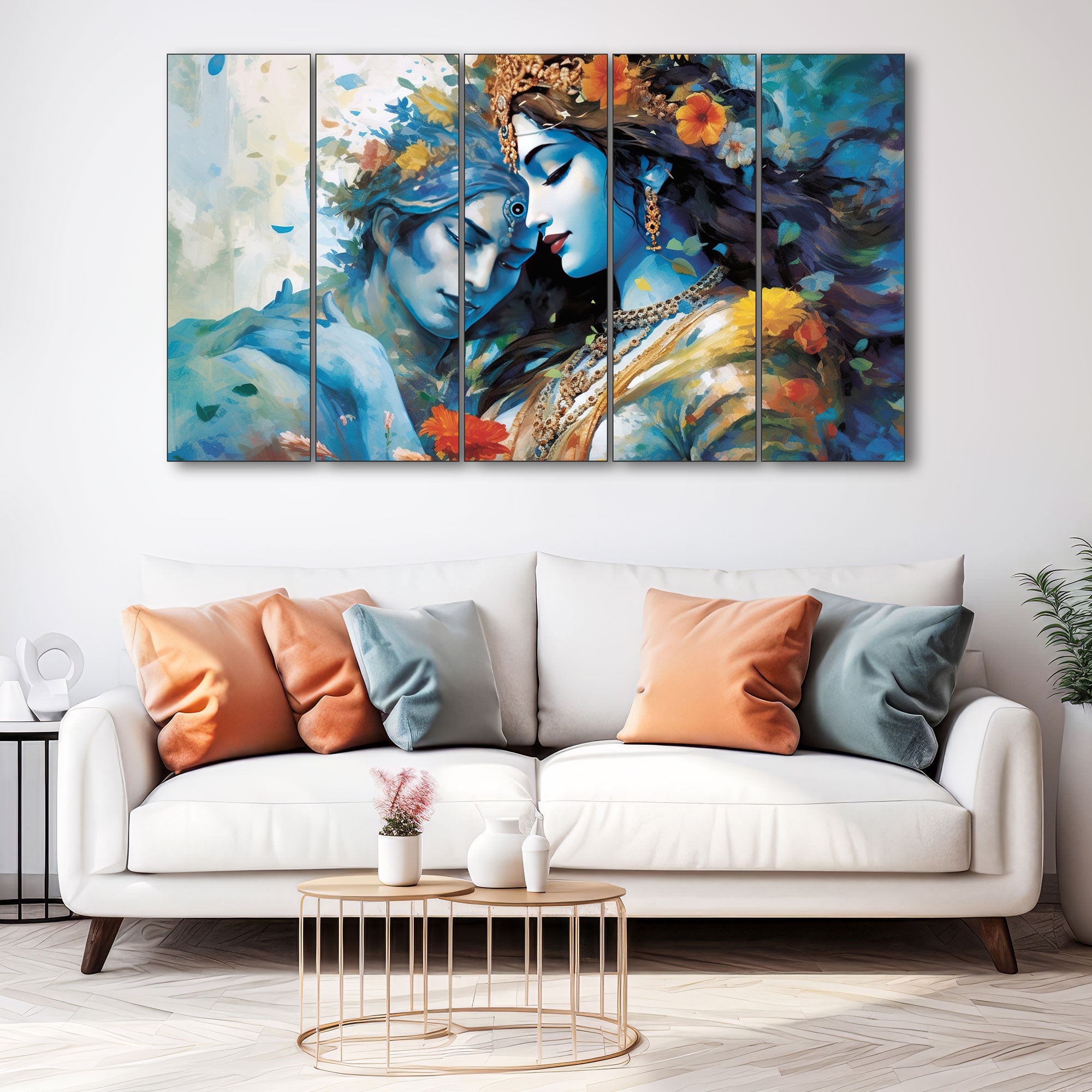 Radha Krishan Painting with frame Big Size Wall Art for living room,Bedroom,Drawing room,Hotels