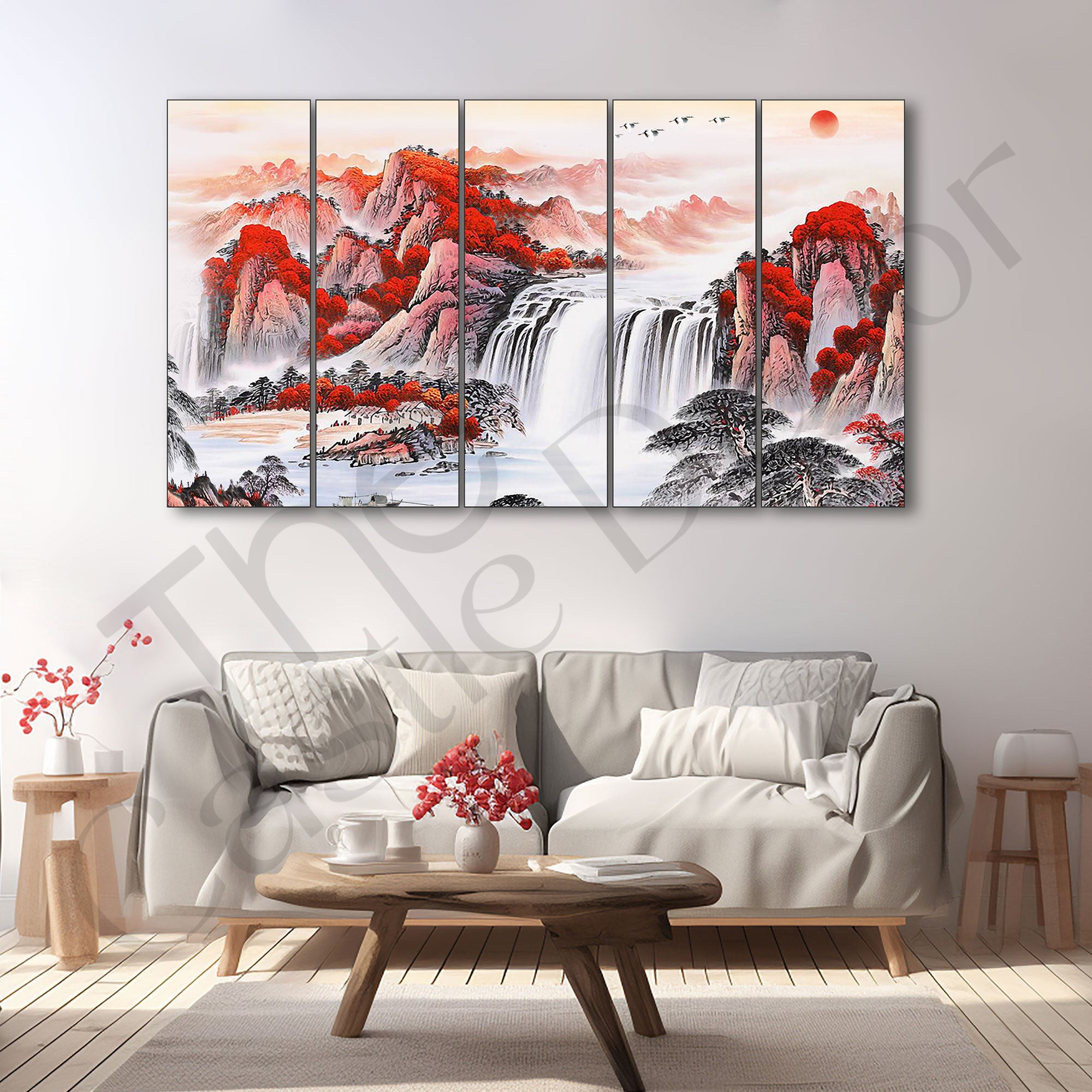 Waterfall Painting with frame Big Size Wall Art for living room,Bedroom,Drawing room,Hotels