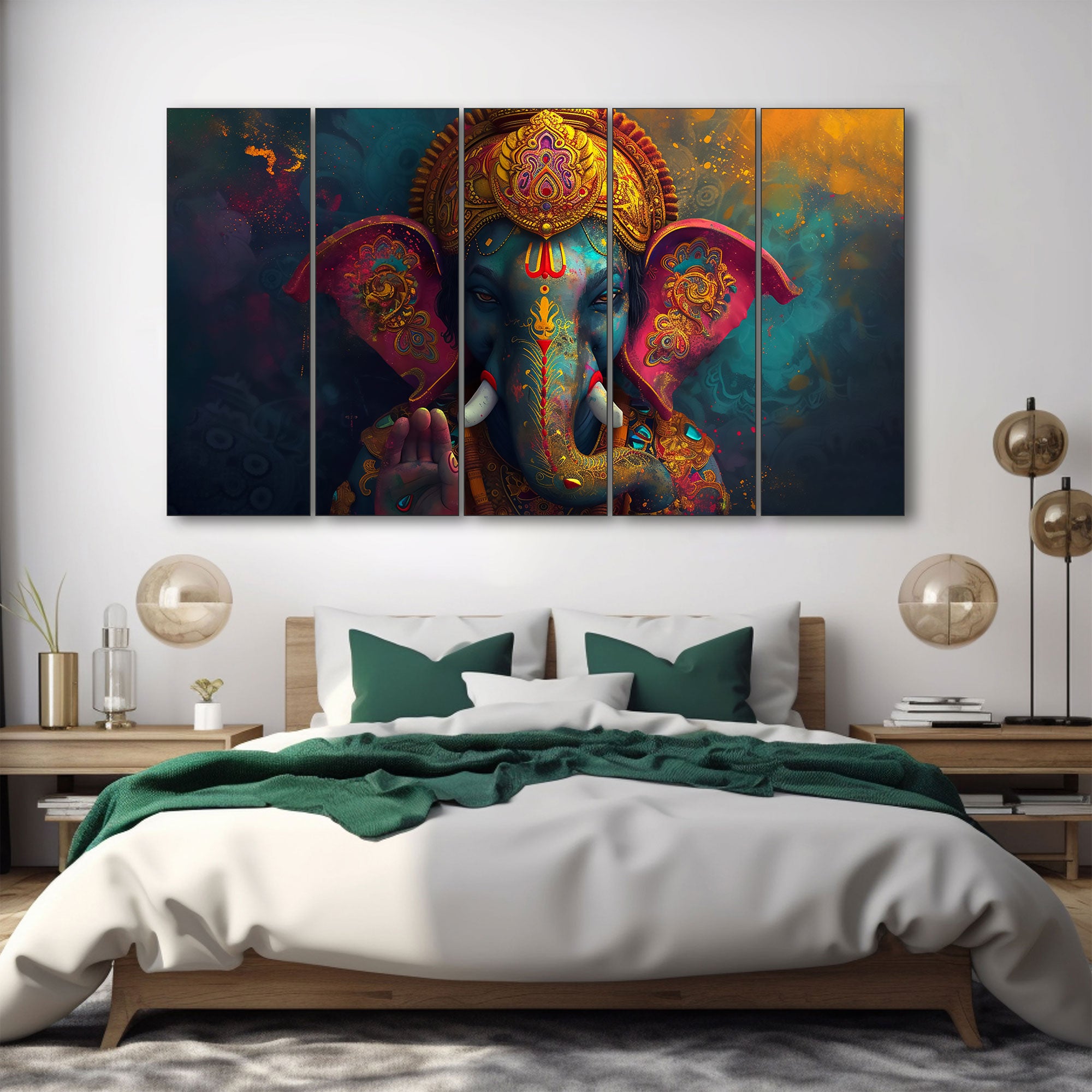 Lord Ganesha Painting with frame Big Size Wall Art for living room,Bedroom,Drawing room,Hotels